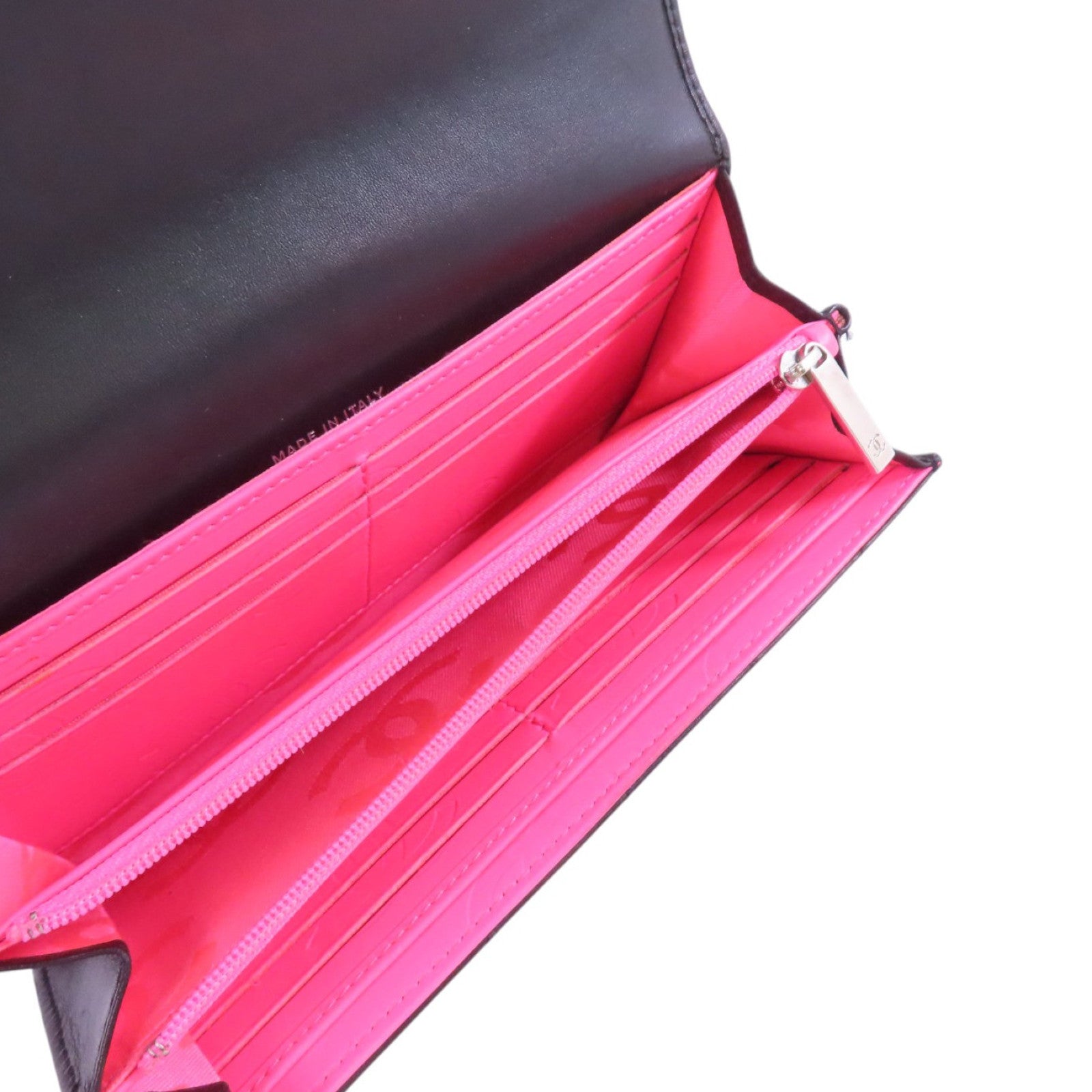 CHANEL 牛皮皮革Cambon Long Wallet銀扣長錢包