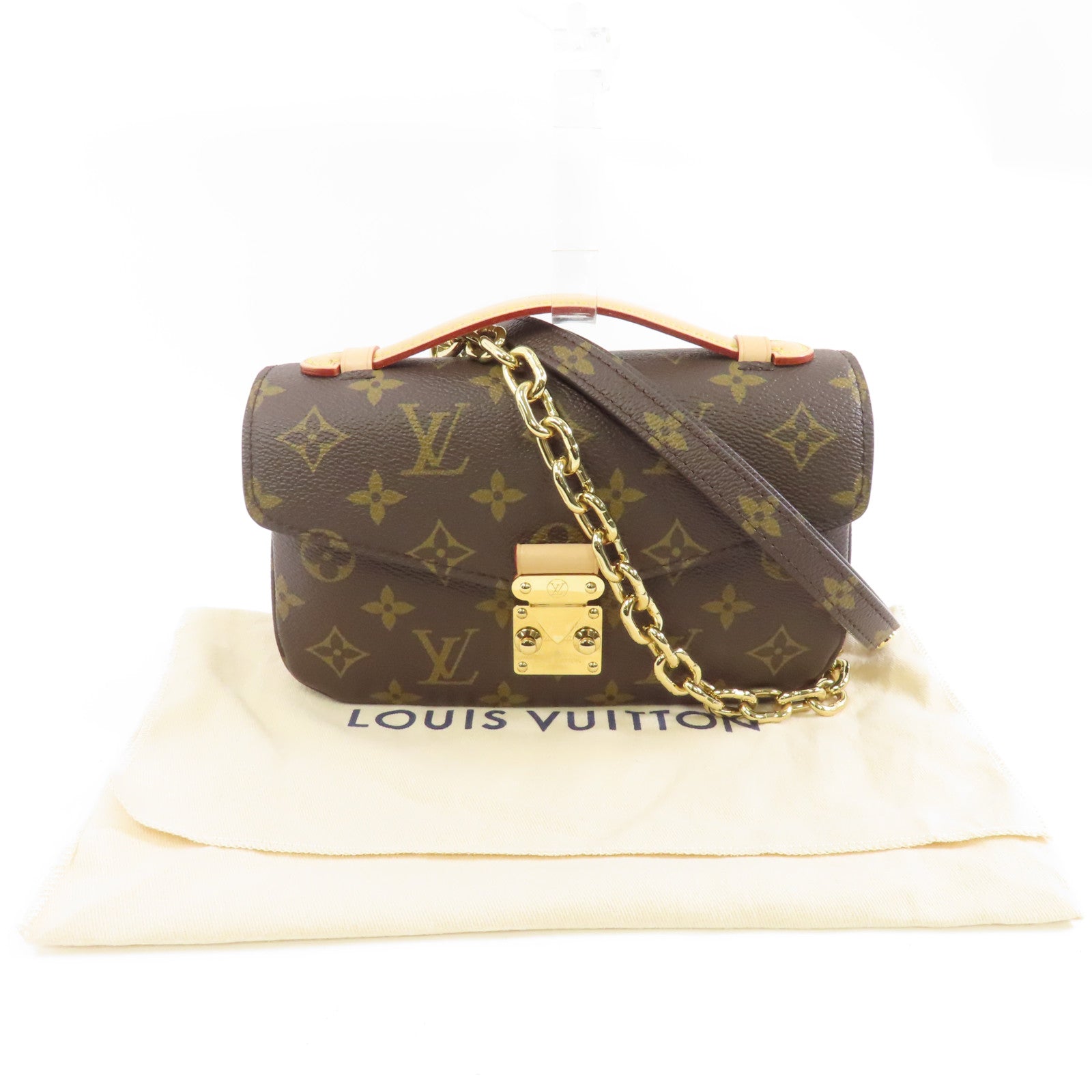 LOUIS VUITTON Monogram Pochette Metis East West金扣手挽肩背兩用袋啡色