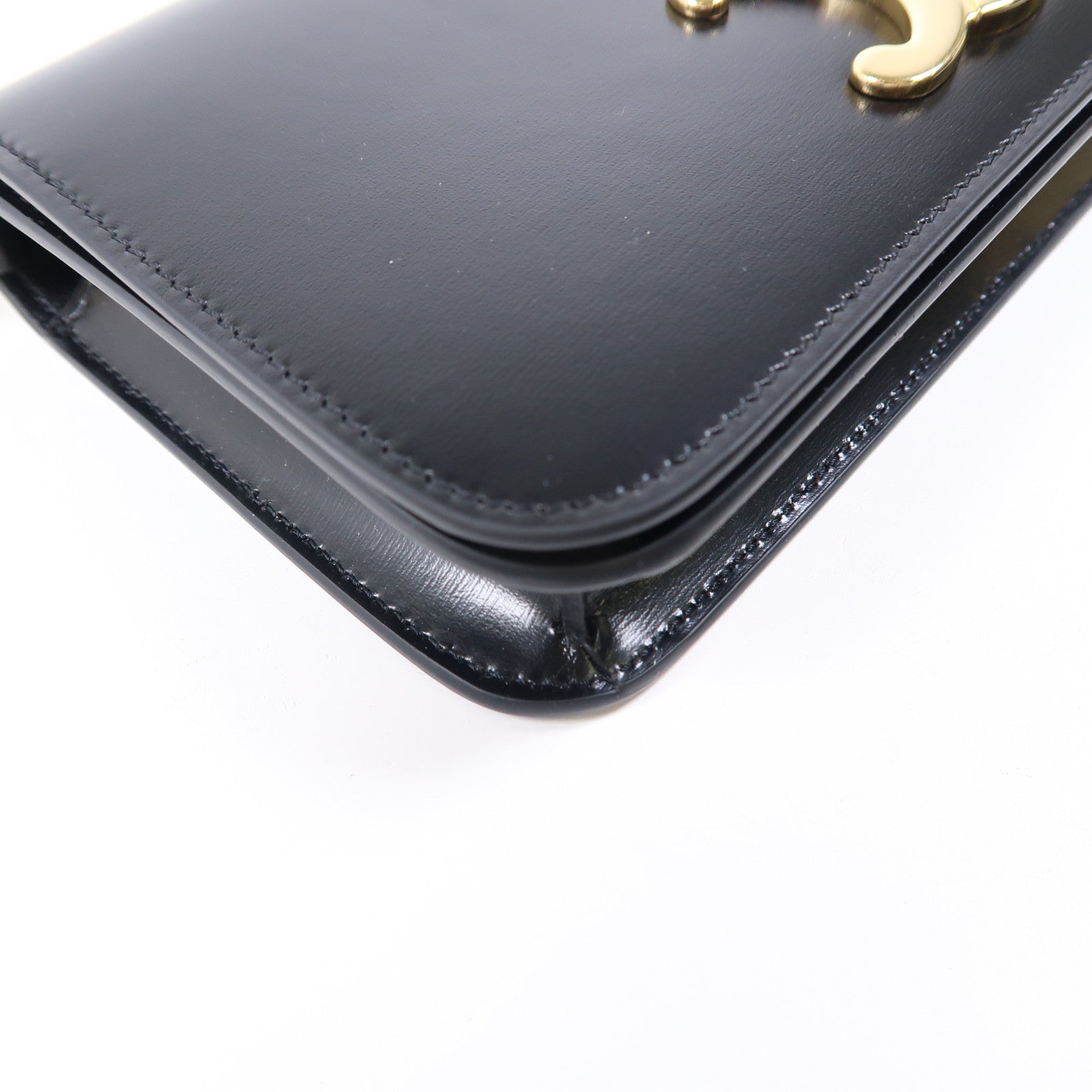 CELINE 牛皮皮革Claude金扣鏈帶肩背袋