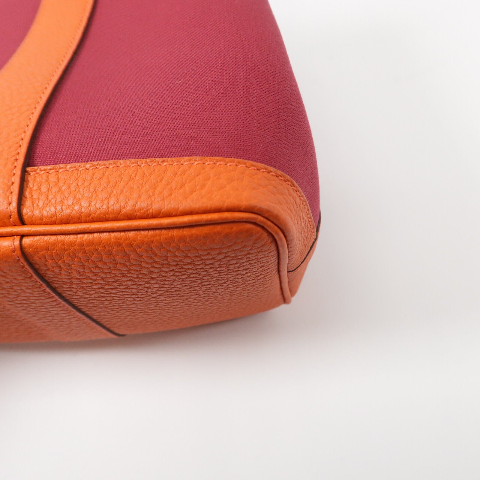 HERMES 帆布Garden Party TPM手挽袋Rough Grenat/Poppy