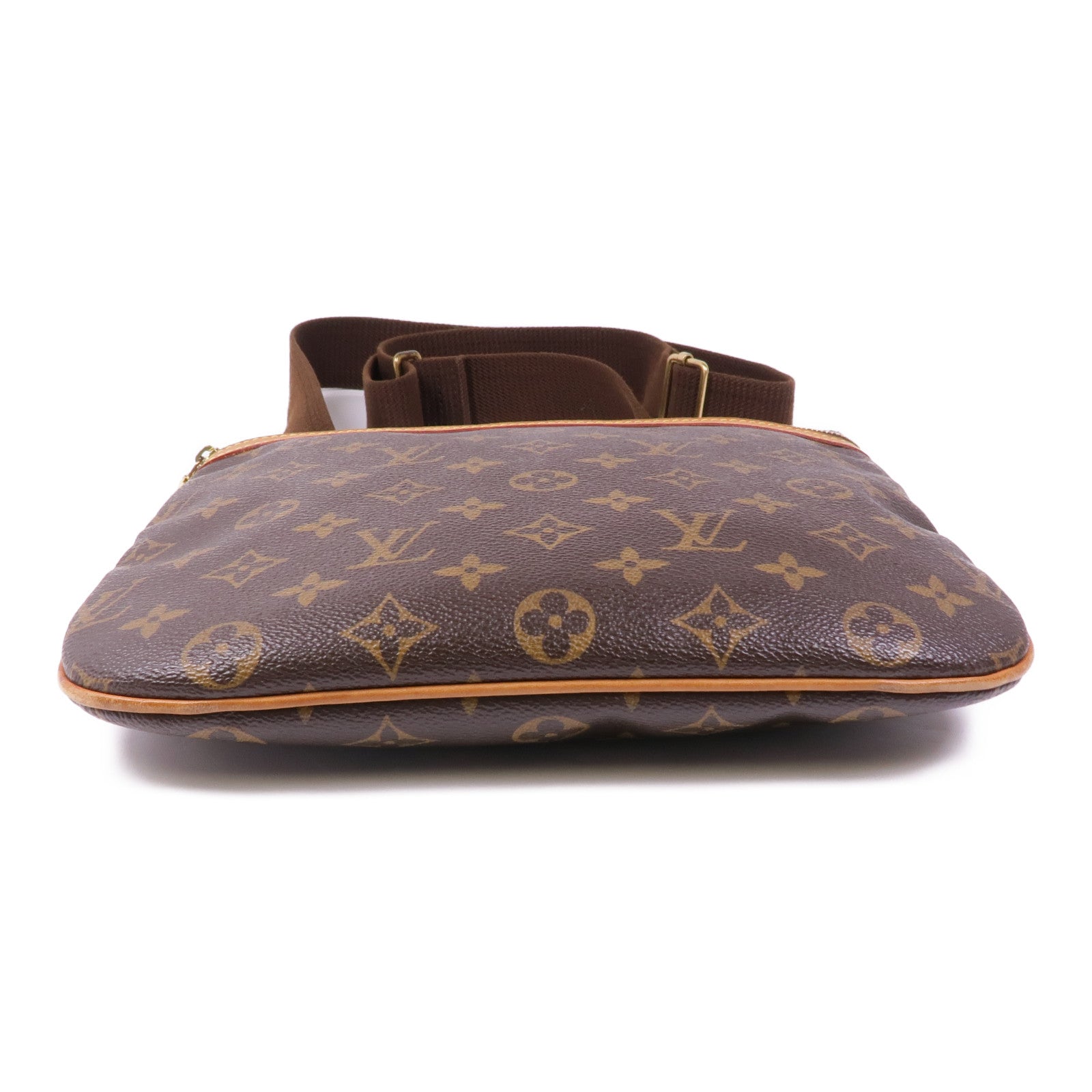 LOUIS VUITTON Monogram Pochette Bosphore金扣肩背袋棕色