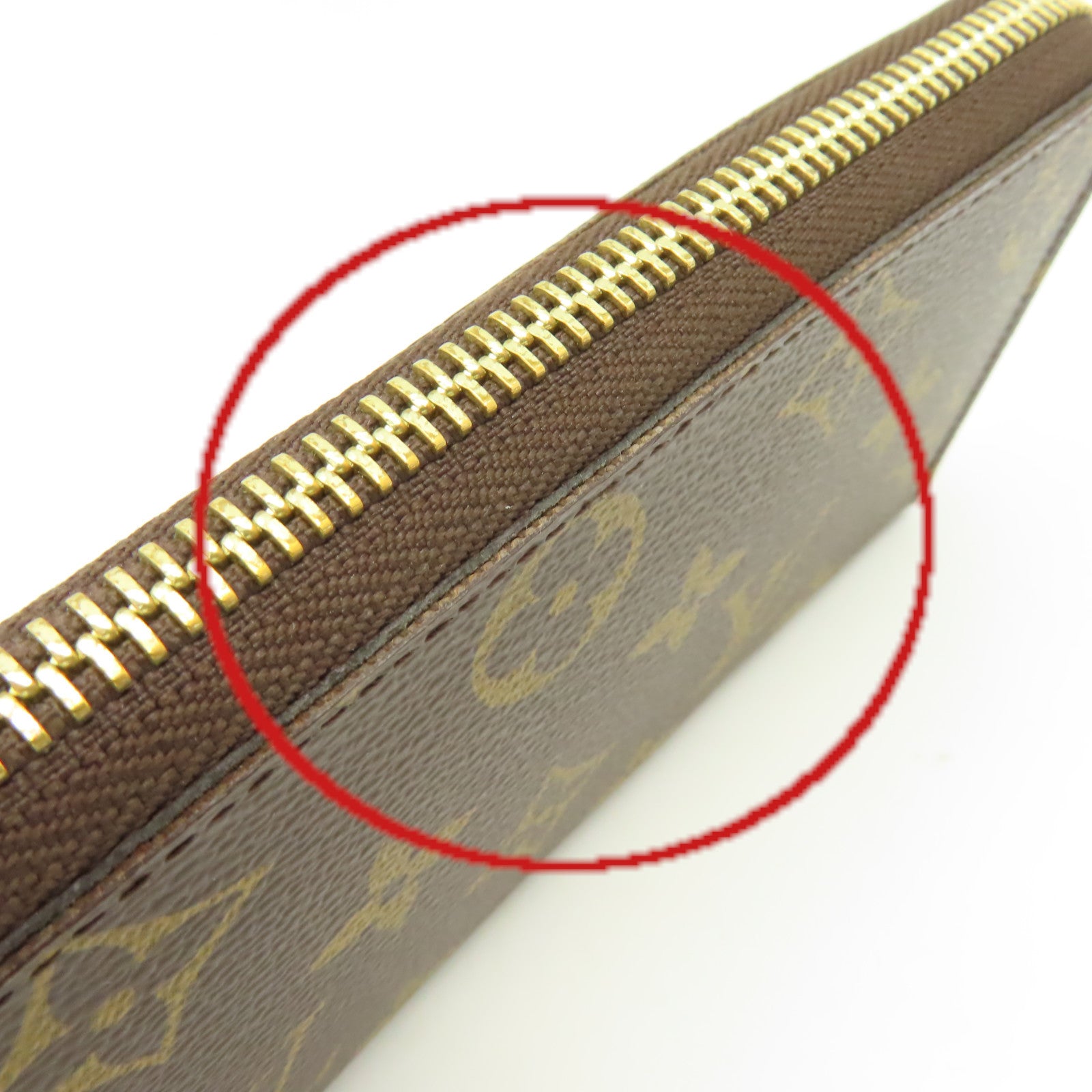 LOUIS VUITTON Monogram Clemence Round Long Wallet拉鏈長錢包啡色