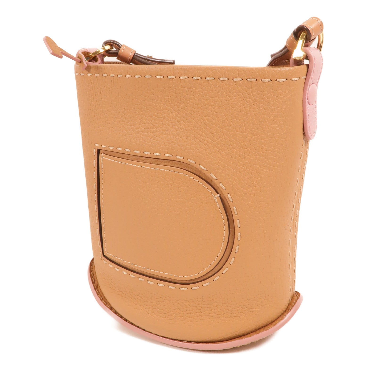 Delvaux 牛皮皮革Pin Mini Bucket手挽肩背兩用袋