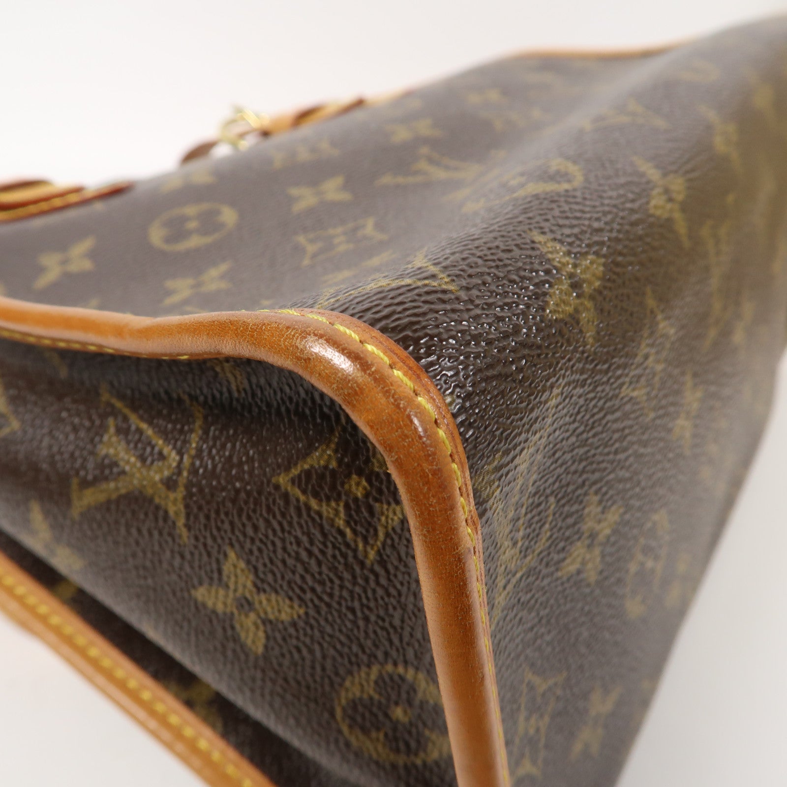 LOUIS VUITTON Monogram Popincourt金扣手挽袋啡色