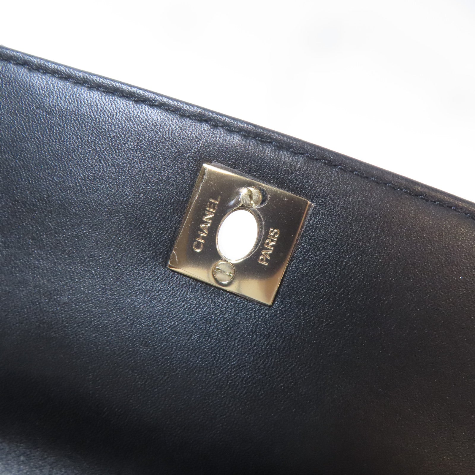 CHANEL 菱格羊皮皮革2 Way Shoulder Bag金扣手挽肩背兩用袋黑色