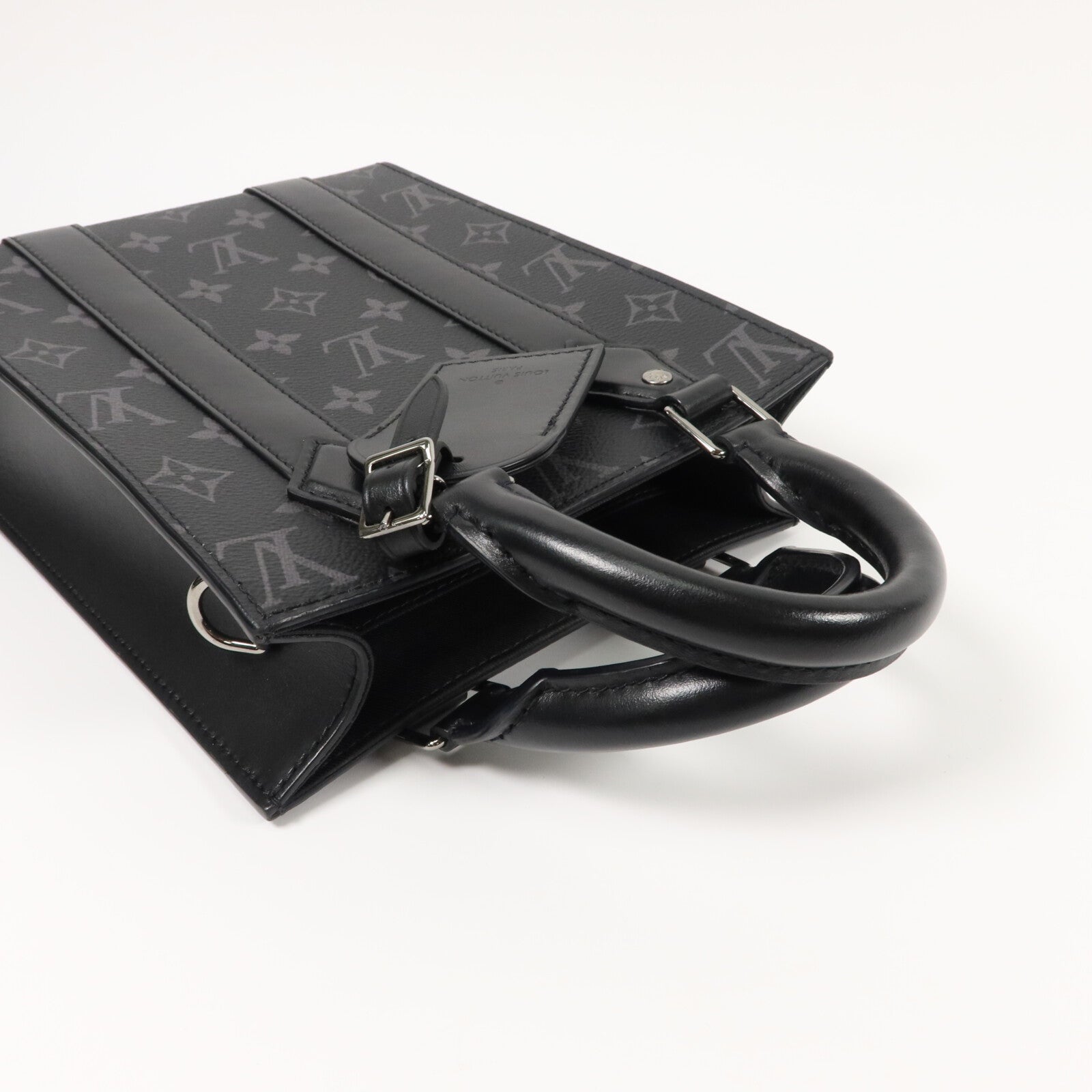 LOUIS VUITTON Monogram Eclipse Sac Plat Mini手挽肩背兩用袋
