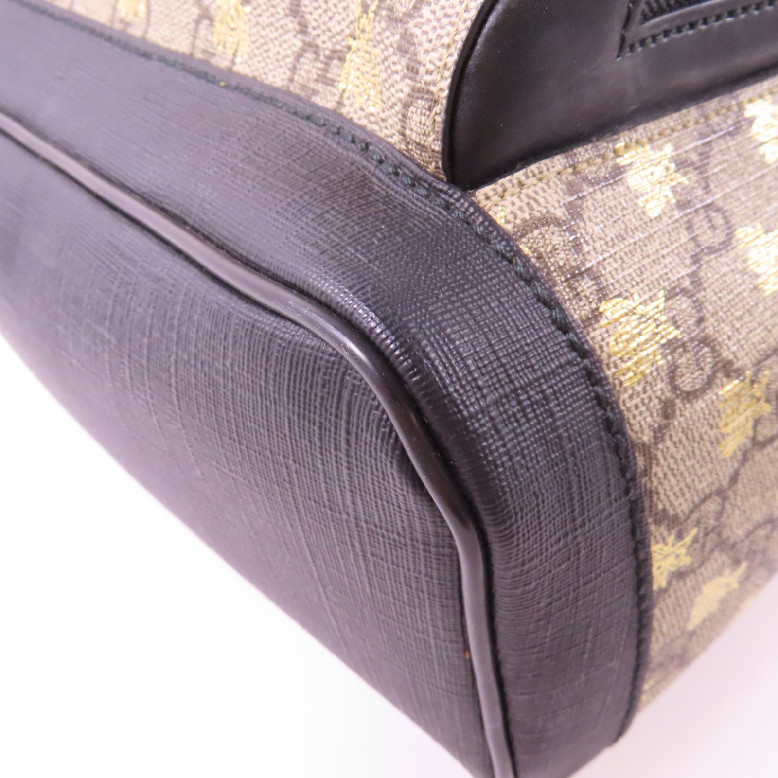 GUCCI 塗層帆布GG Supreme Embroidered Rucksack金扣背包啡色