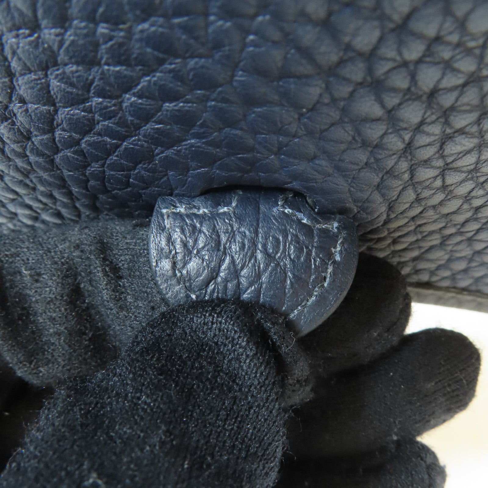 HERMES Clemence皮革Evelyne TPM銀扣肩背袋Bleu Nuit/深夜藍色