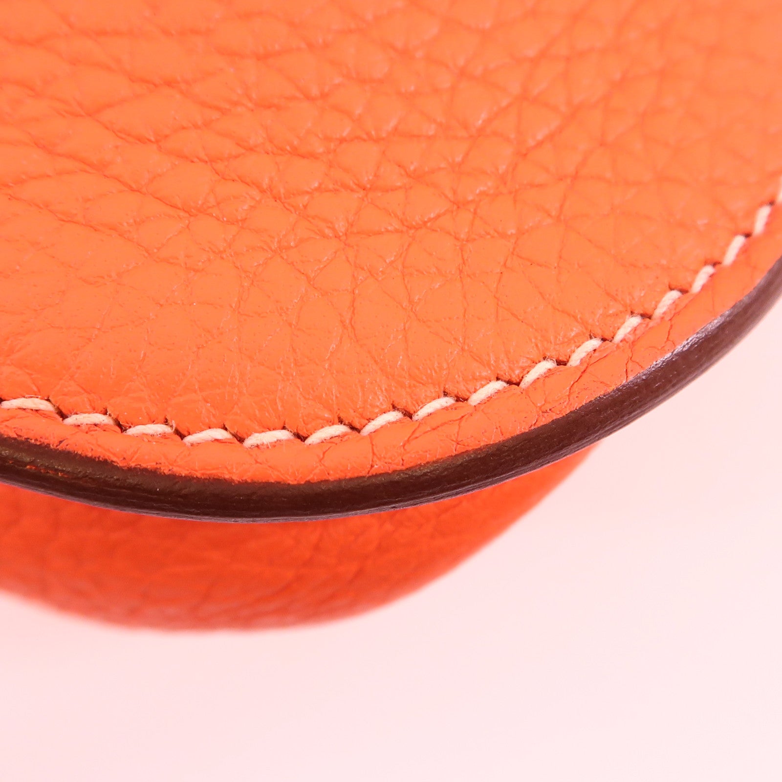 HERMES Clemence皮革Halzan 31銀扣手挽肩背兩用袋Orange Poppy