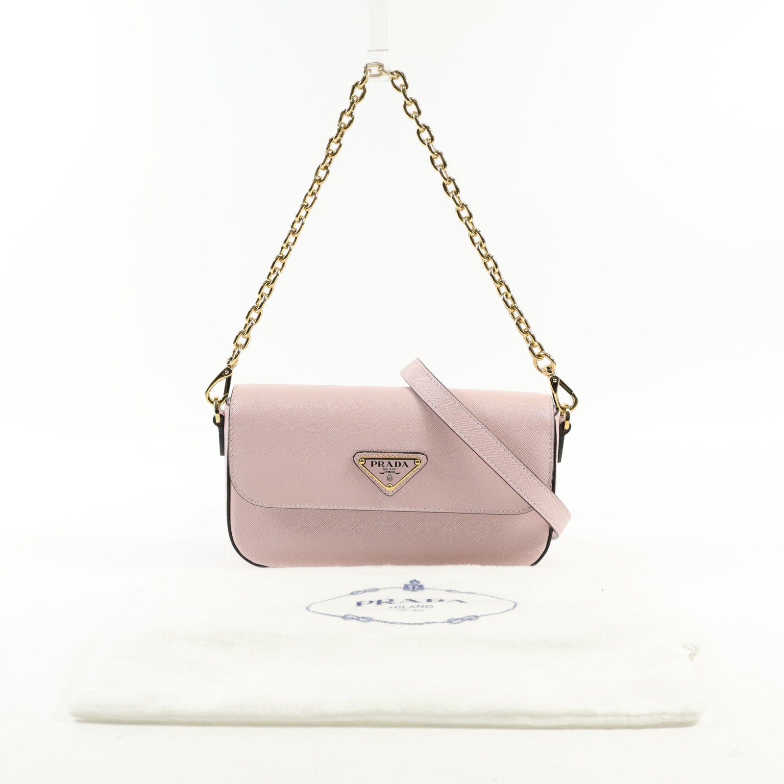 PRADA 牛皮皮革Shoulder Bag金扣肩背袋