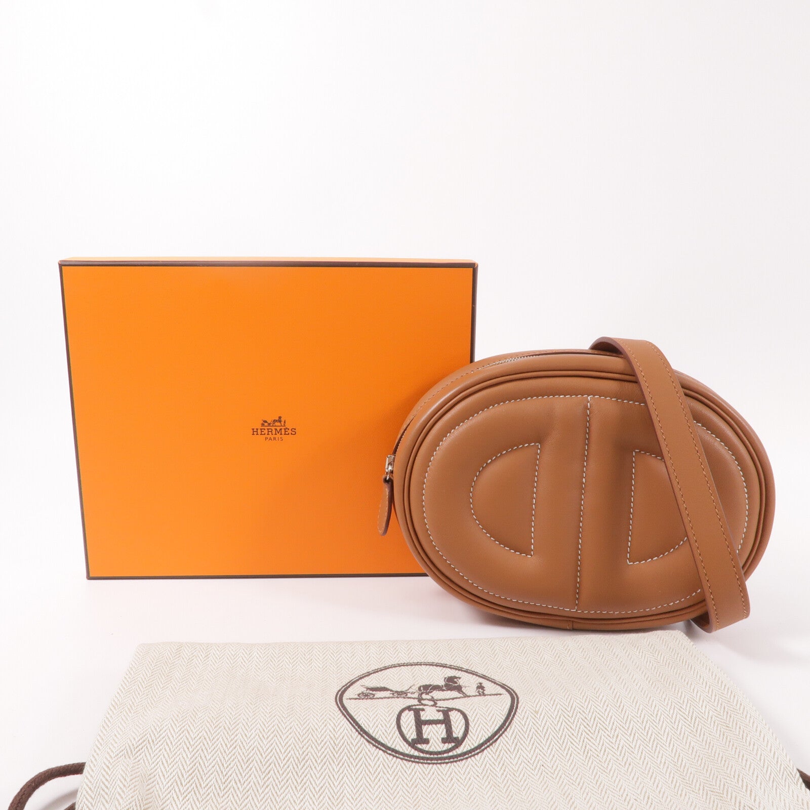 HERMES Swift皮革In The Loop Belt Bag腰包Gold