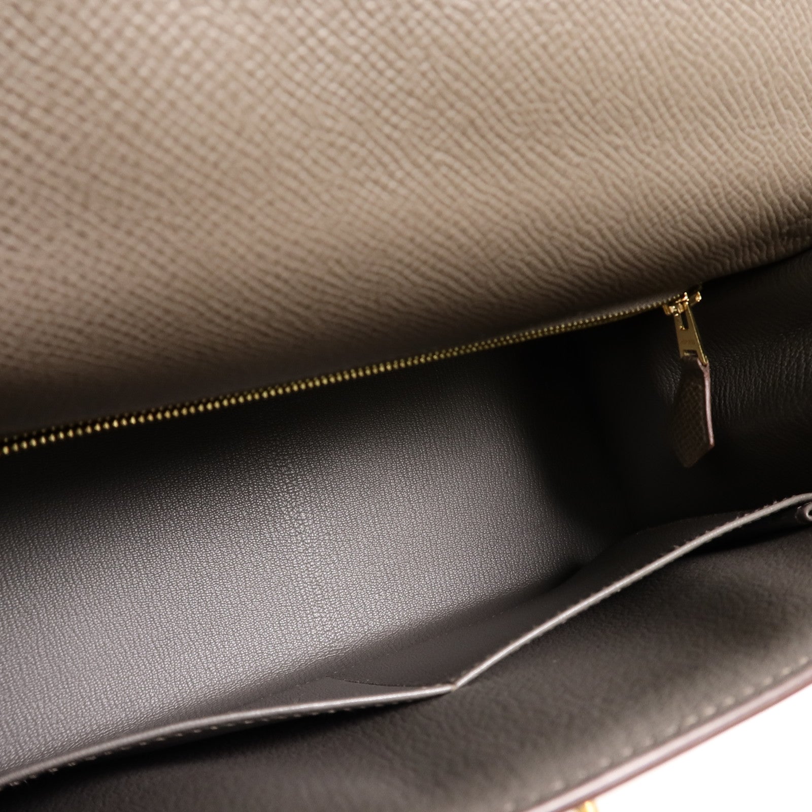 HERMES Epsom皮革Kelly 28 SPO手挽肩背兩用袋Etoupe/Gris Mouette