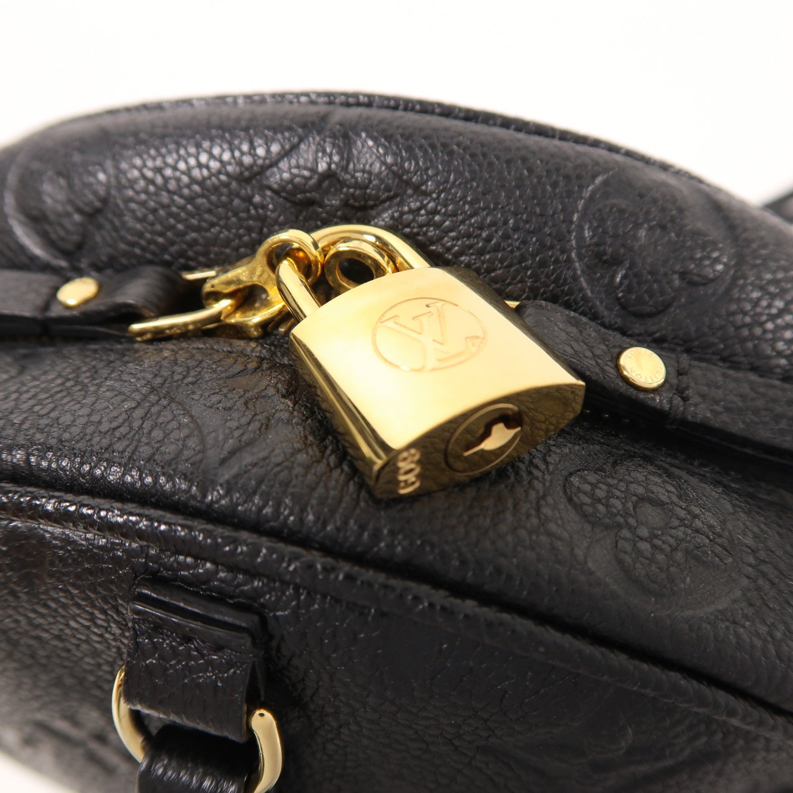 LOUIS VUITTON Monogram Empreinte Boite Chapeau金扣肩背袋