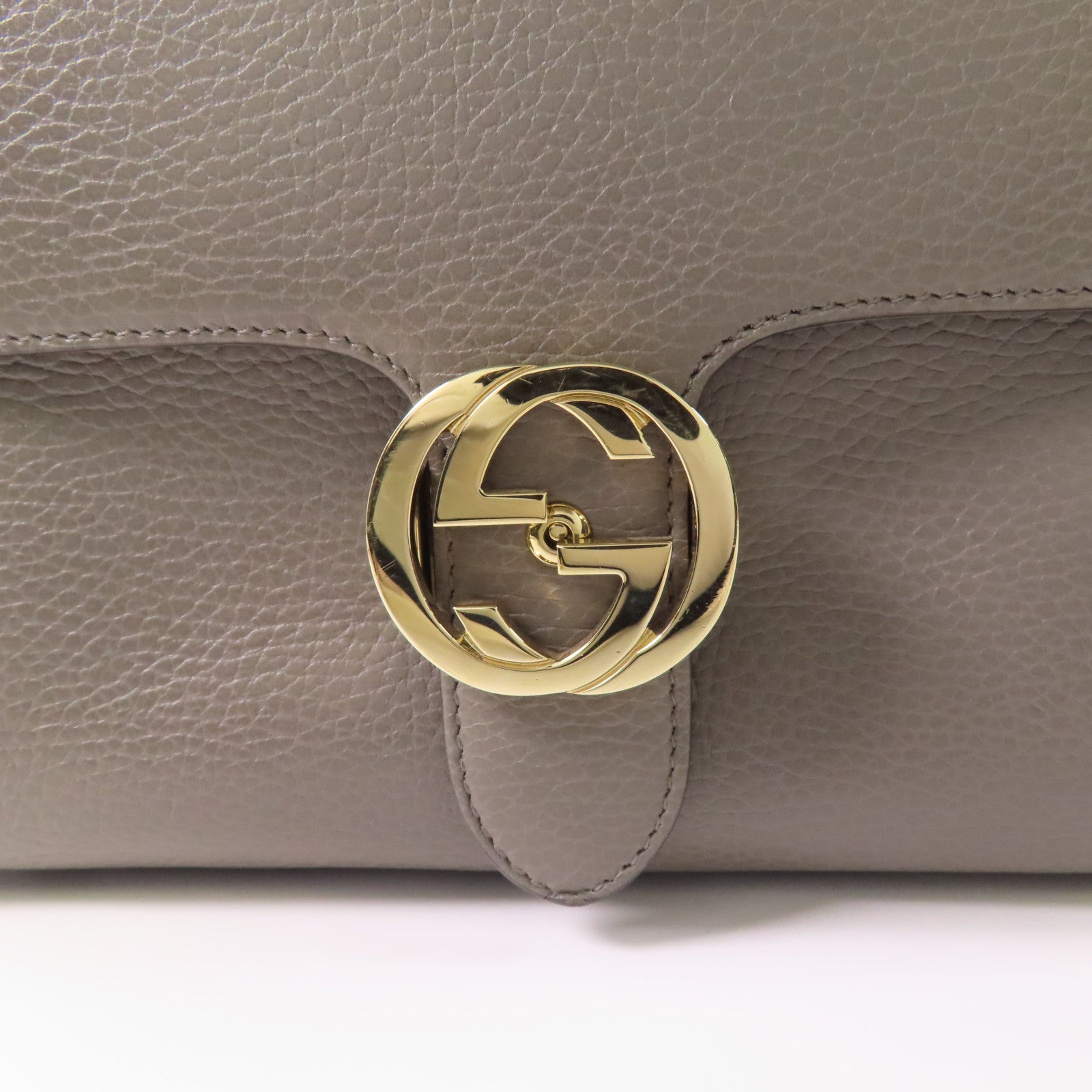 GUCCI 【激減優惠】皮革GG Interlock金扣鏈帶手挽肩背兩用袋