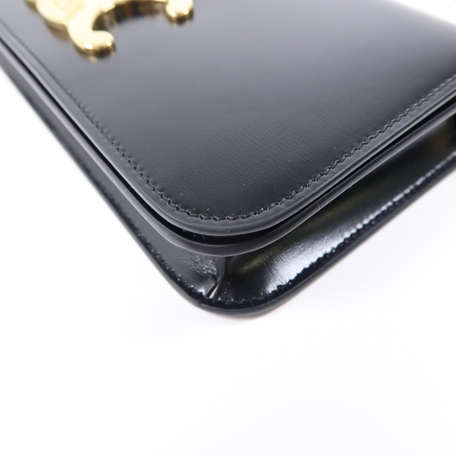 CELINE 牛皮皮革Claude金扣鏈帶肩背袋