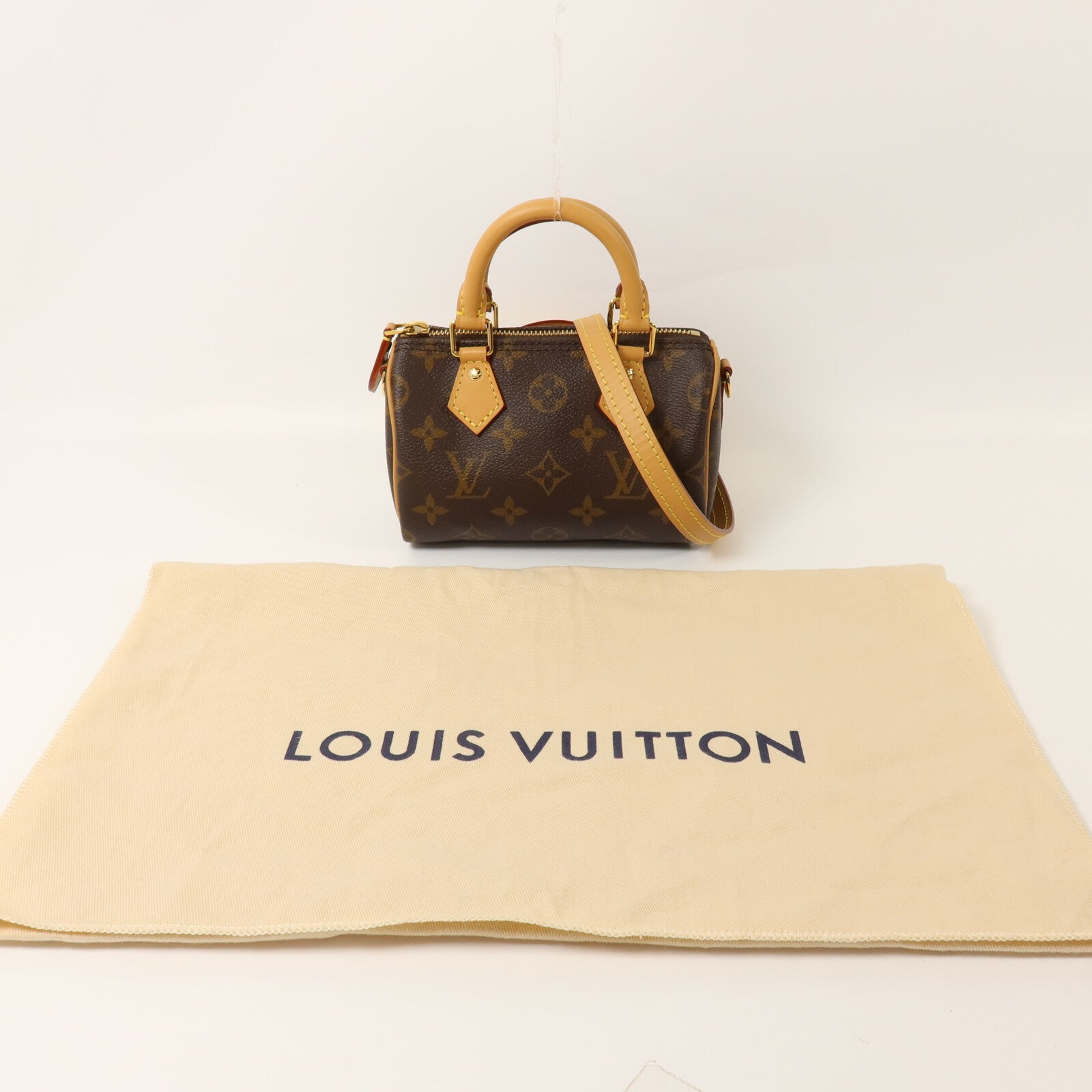 LOUIS VUITTON Monogram Nano Speedy手挽肩背兩用袋