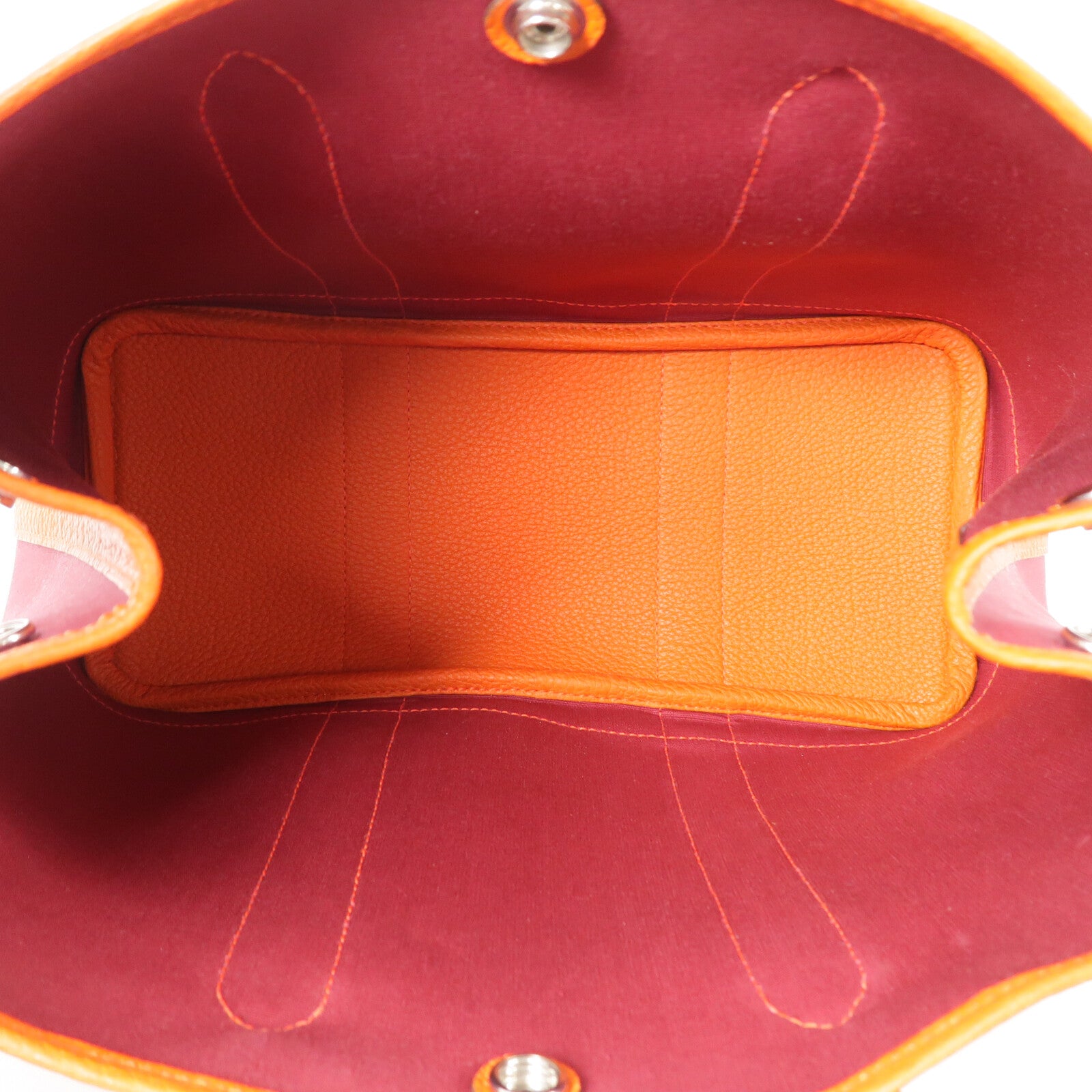 HERMES 帆布Garden Party TPM手挽袋Rough Grenat/Poppy