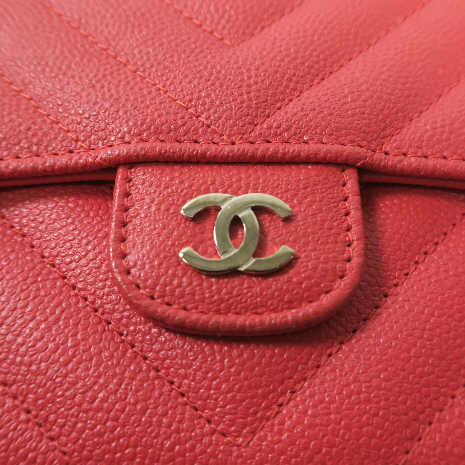CHANEL 牛皮皮革Long Wallet銀扣長錢包