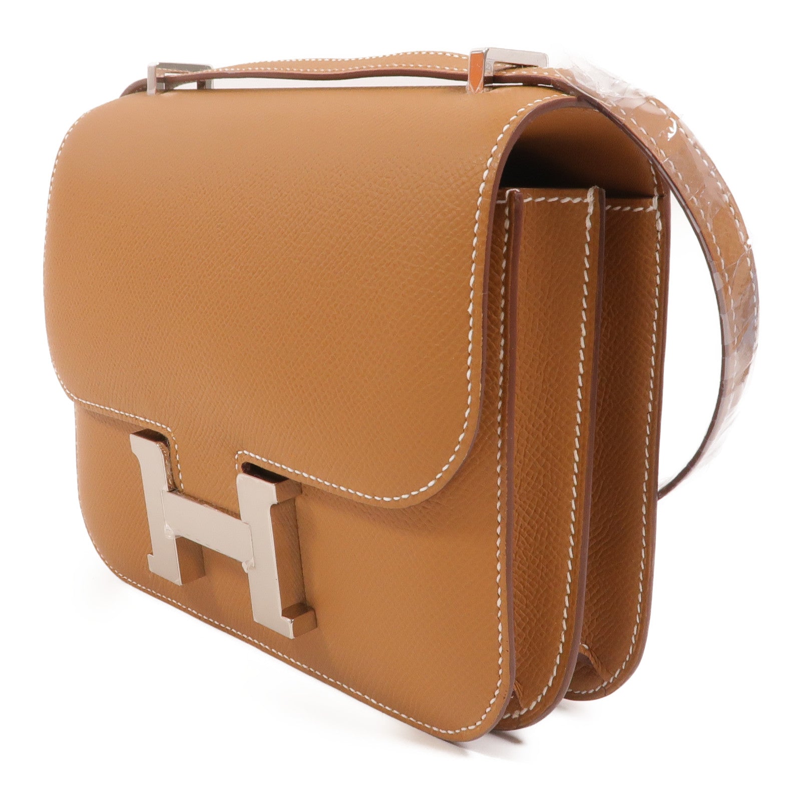 HERMES Epsom皮革Constance Mini肩背袋Gold