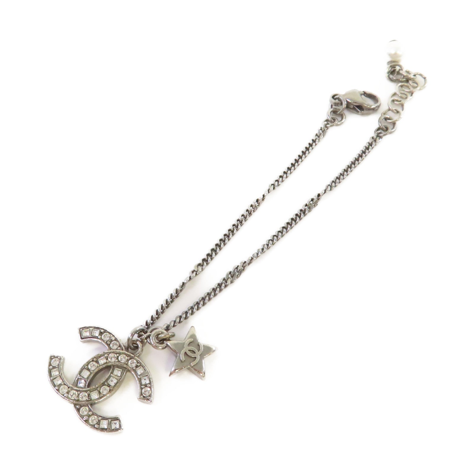 CHANEL 【激減優惠】金屬/仿珍珠CC Bracelet手鏈銀色