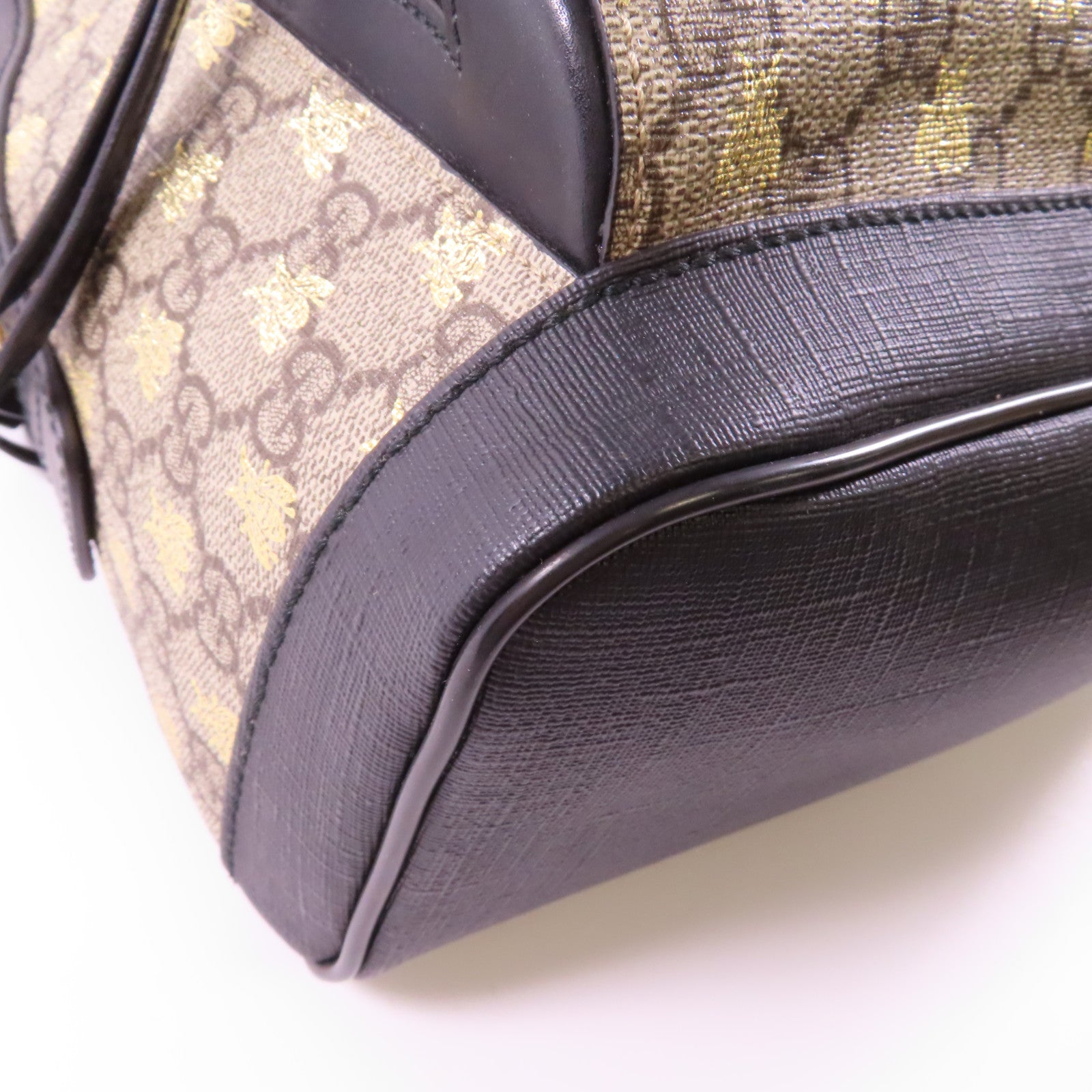 GUCCI 塗層帆布GG Supreme Embroidered Rucksack金扣背包啡色
