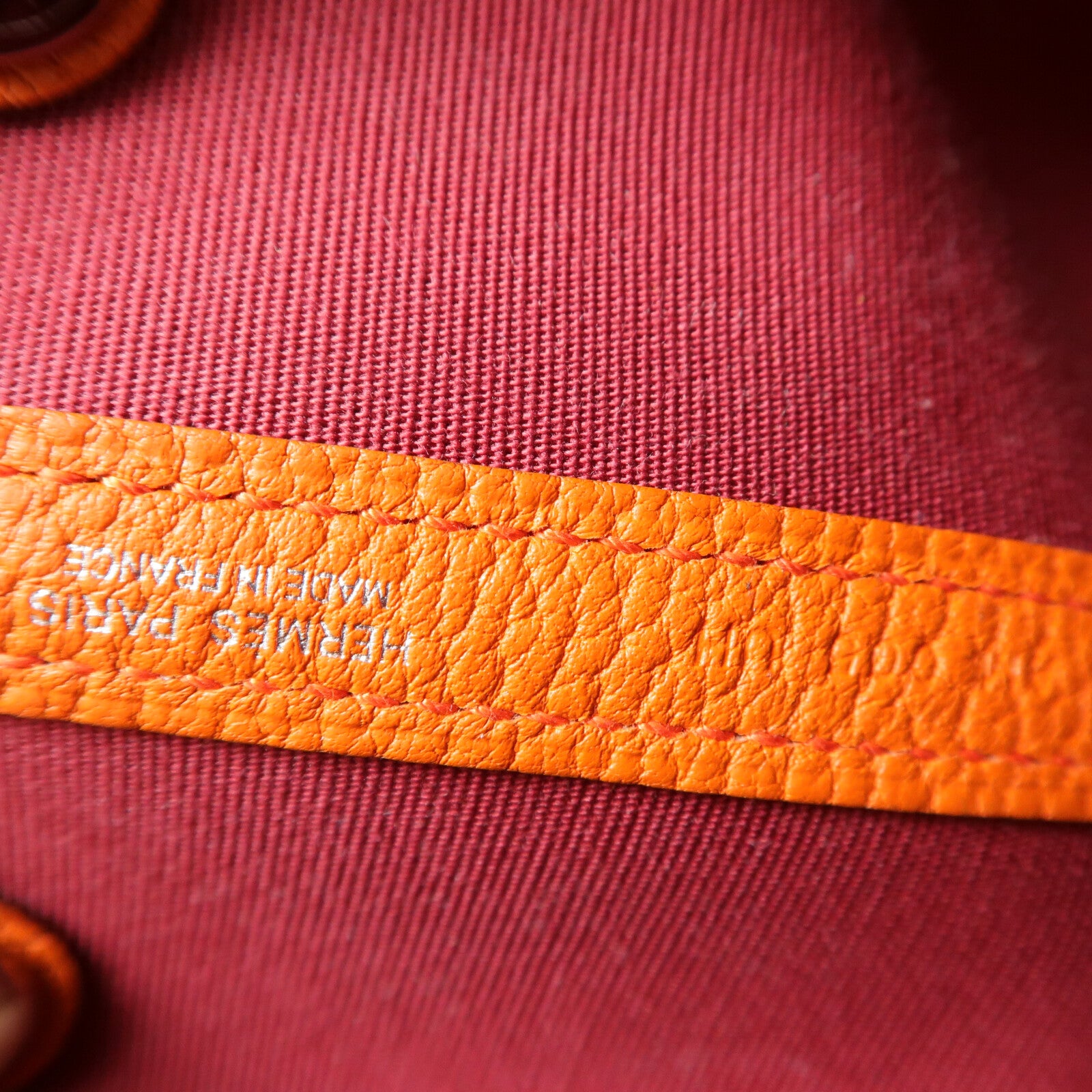 HERMES 帆布Garden Party TPM手挽袋Rough Grenat/Poppy