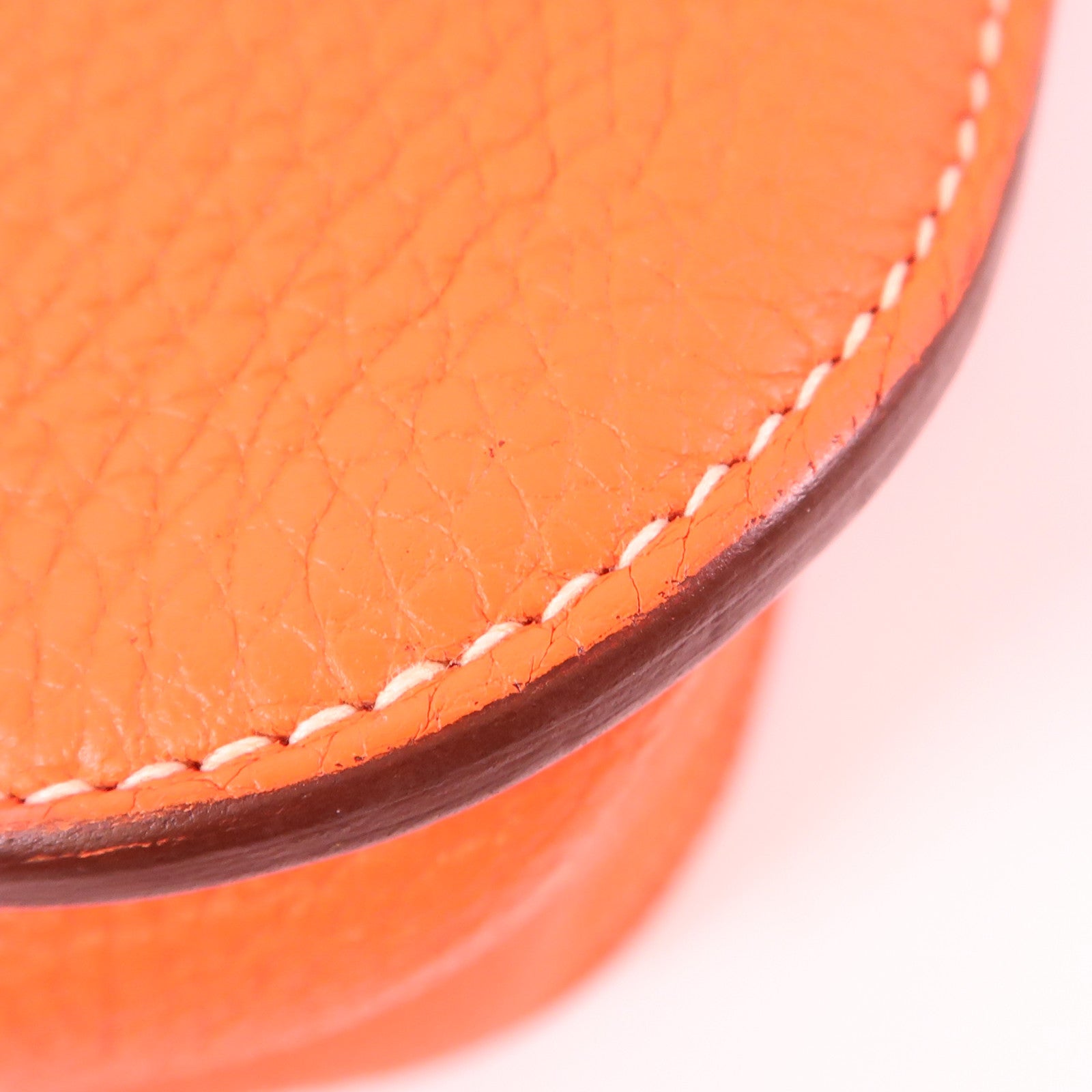 HERMES Clemence皮革Halzan 31銀扣手挽肩背兩用袋Orange Poppy