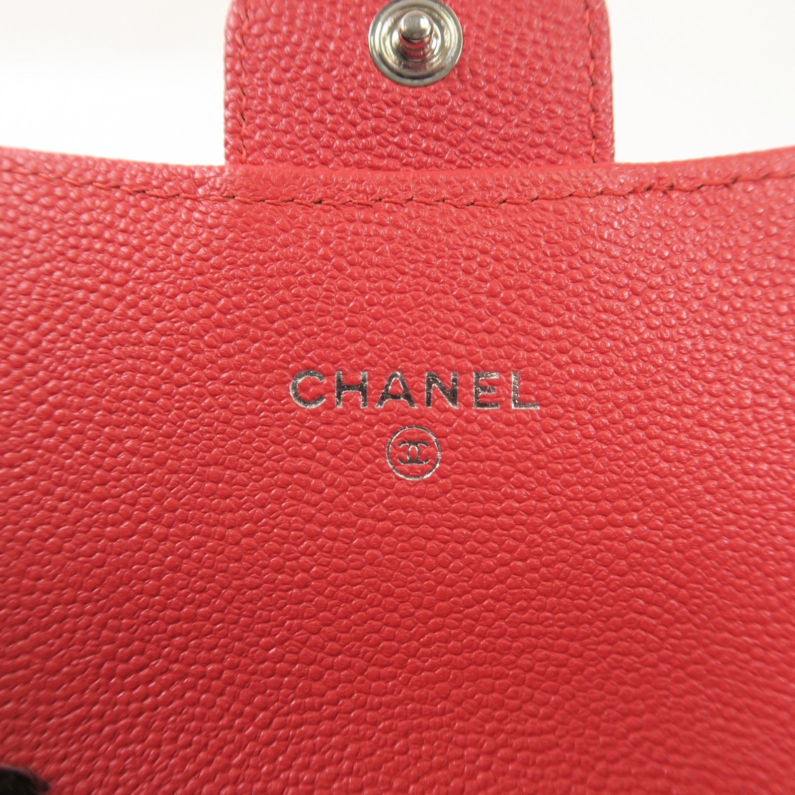 CHANEL 牛皮皮革Long Wallet銀扣長錢包