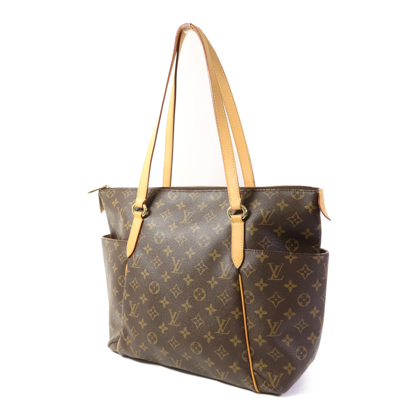 LOUIS VUITTON Monogram Totally MM金扣肩背袋棕色