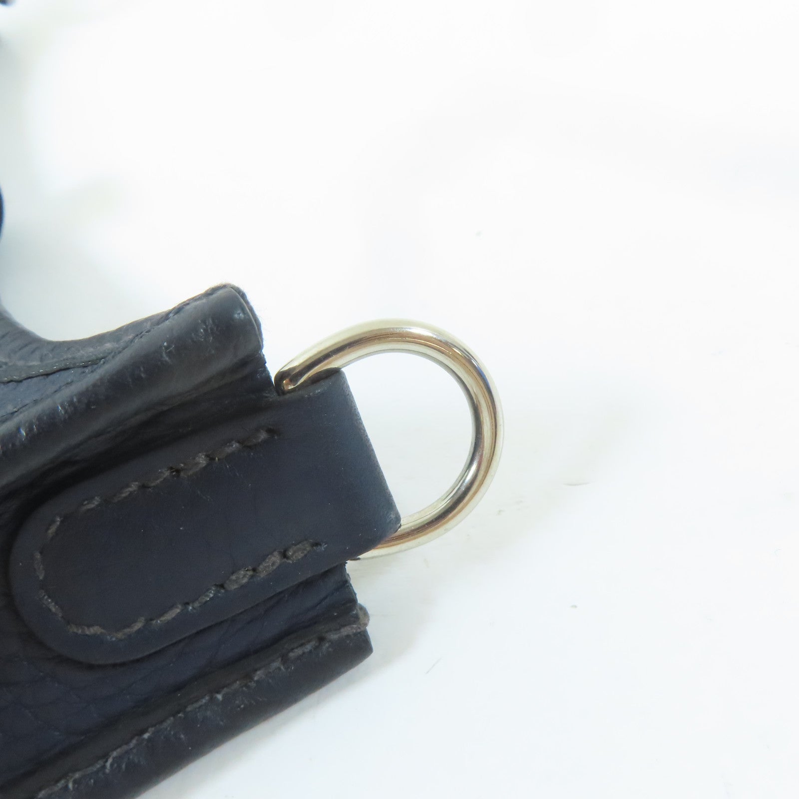 HERMES Clemence皮革Evelyne TPM銀扣肩背袋Bleu Nuit/深夜藍色