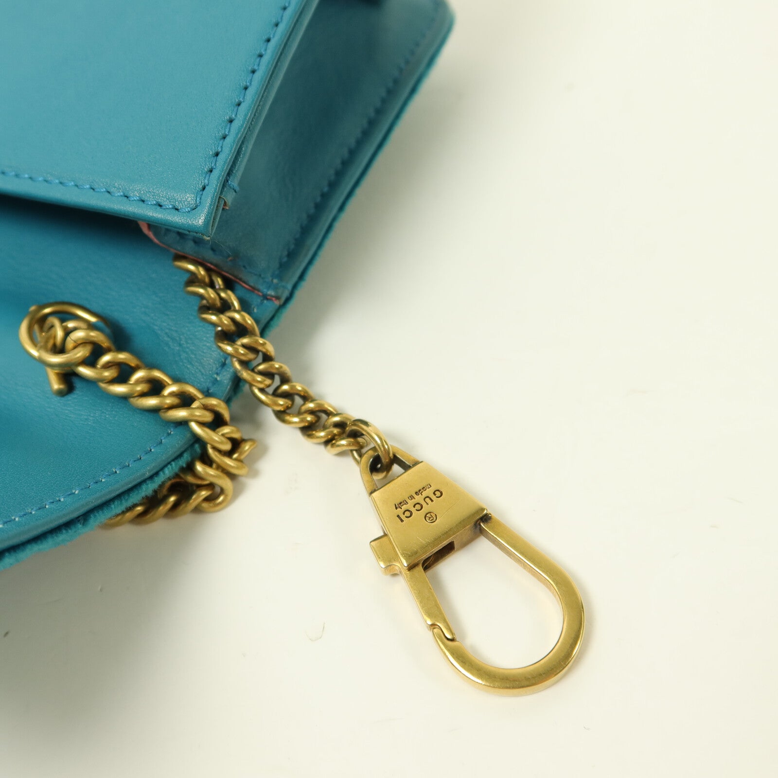 GUCCI 【激減優惠】絨布GG Marmont鏈帶肩背袋