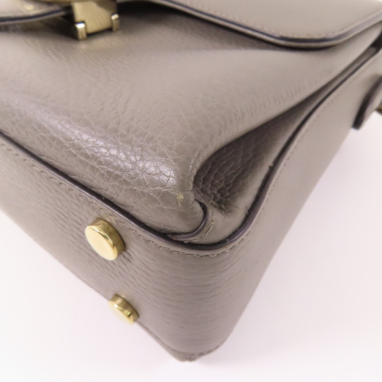 GUCCI GG GHW Interlock Chain 2 Way Bag 510302 CAO0G Leather Grey