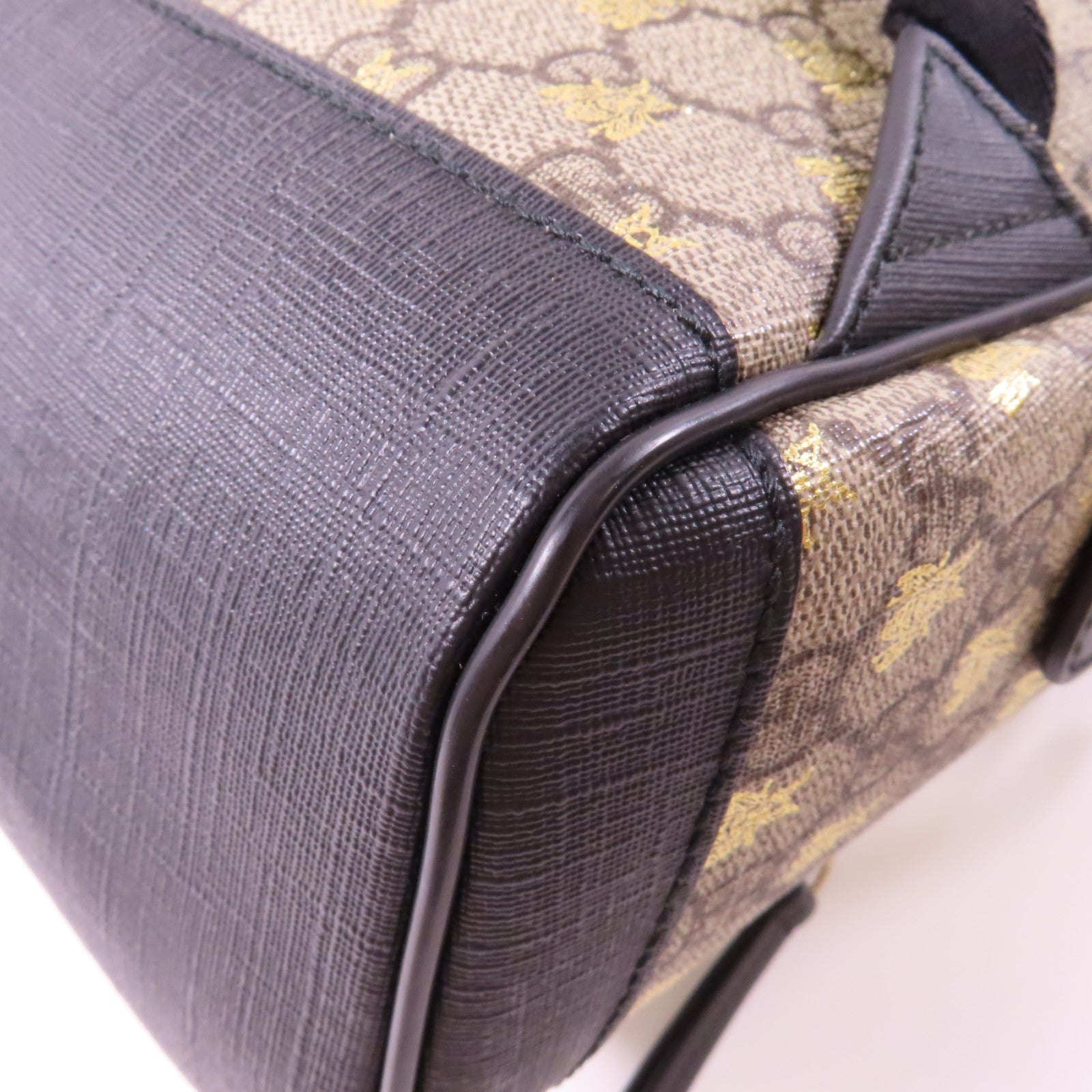 GUCCI 塗層帆布GG Supreme Embroidered Rucksack金扣背包啡色