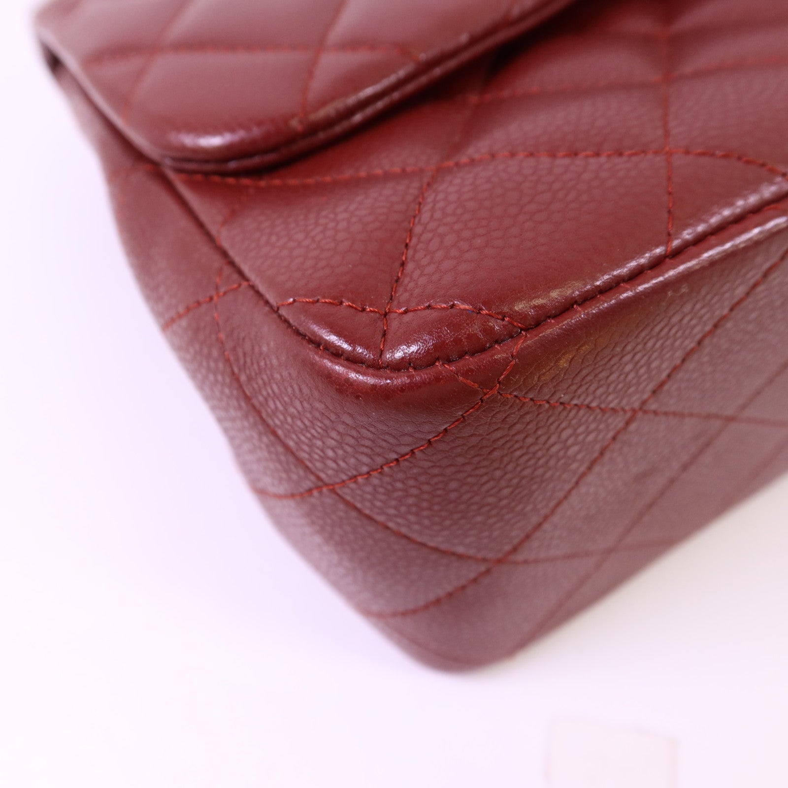 CHANEL 牛皮皮革Large Classic銀扣鏈帶肩背袋