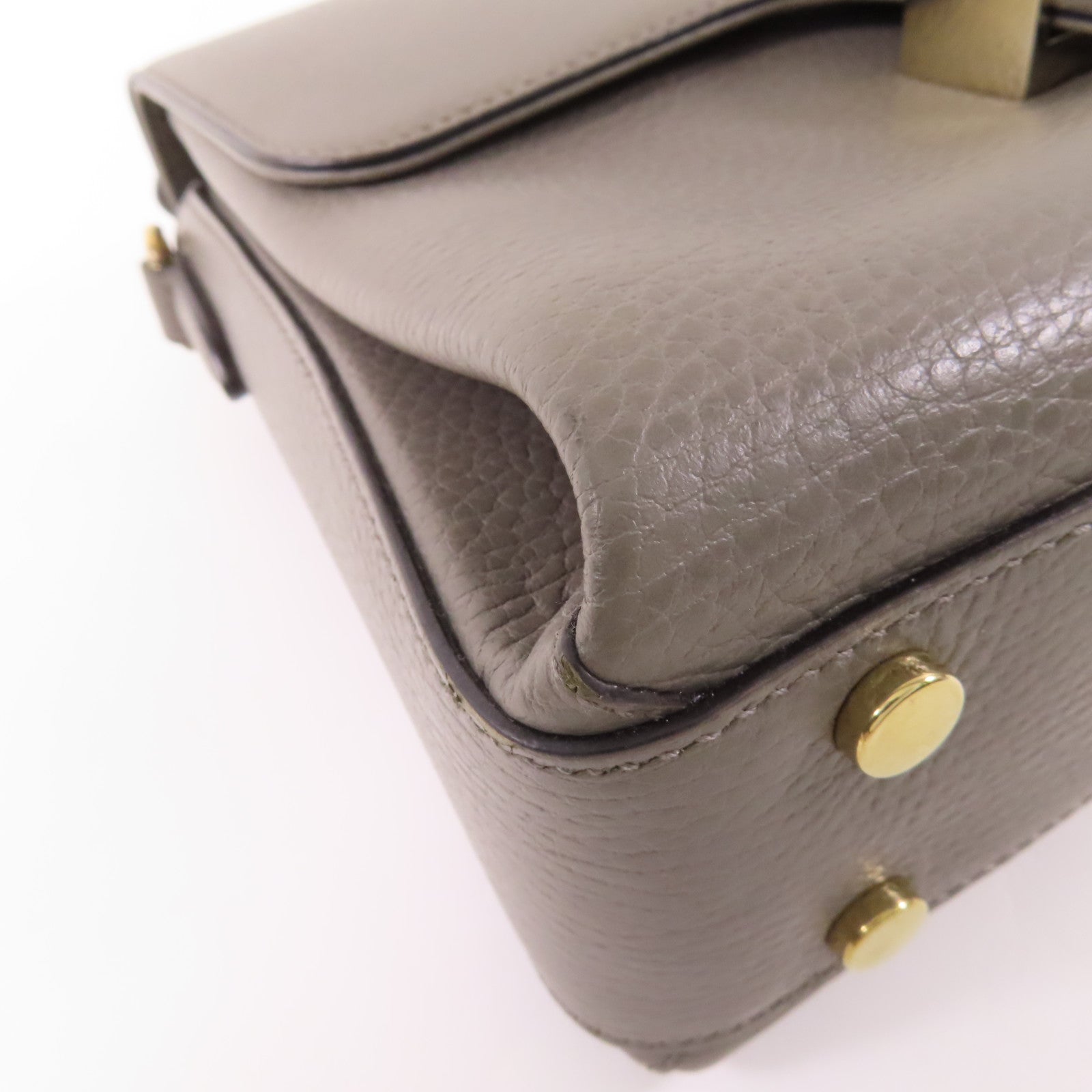 GUCCI GG GHW Interlock Chain 2 Way Bag 510302 CAO0G Leather Grey