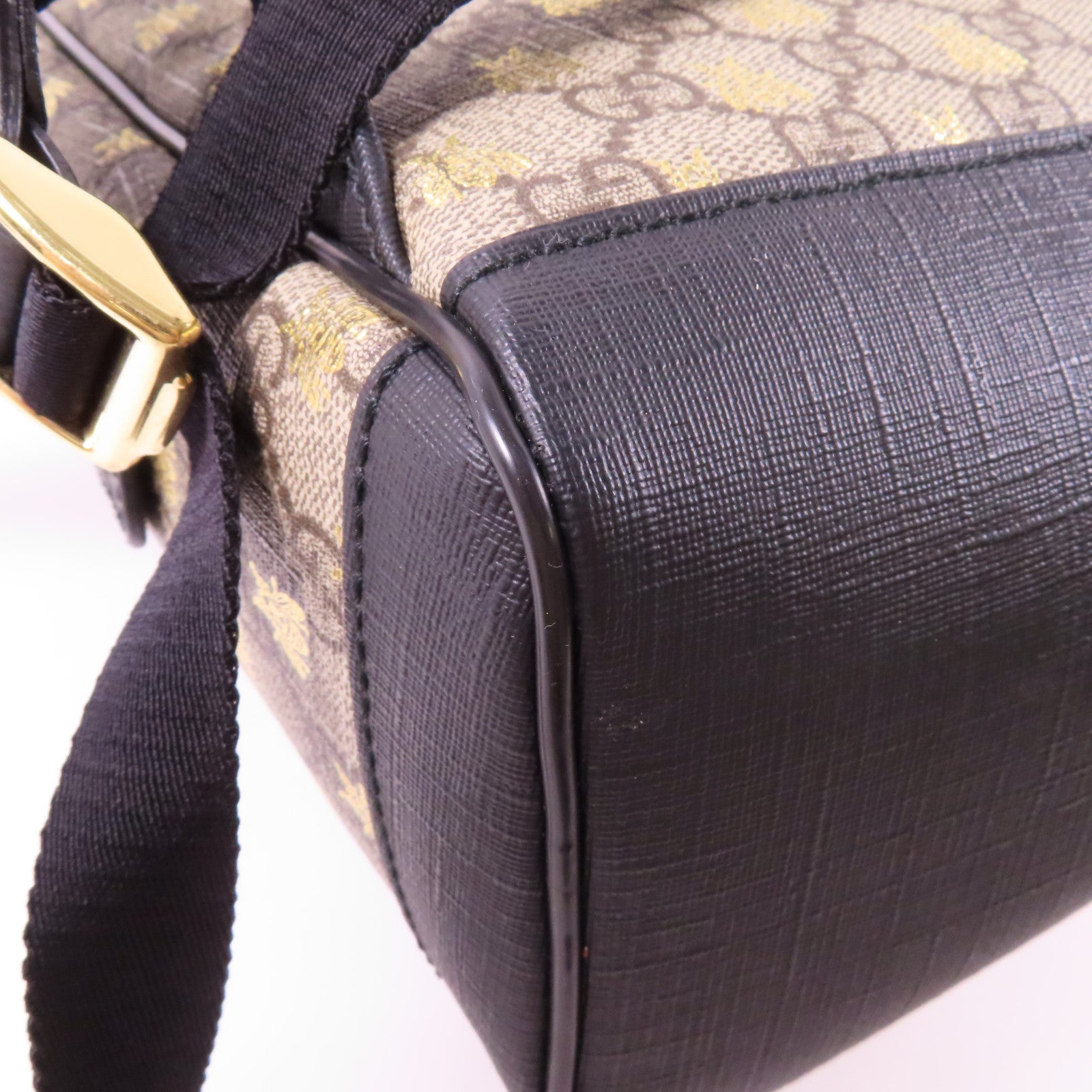 GUCCI 塗層帆布GG Supreme Embroidered Rucksack金扣背包啡色
