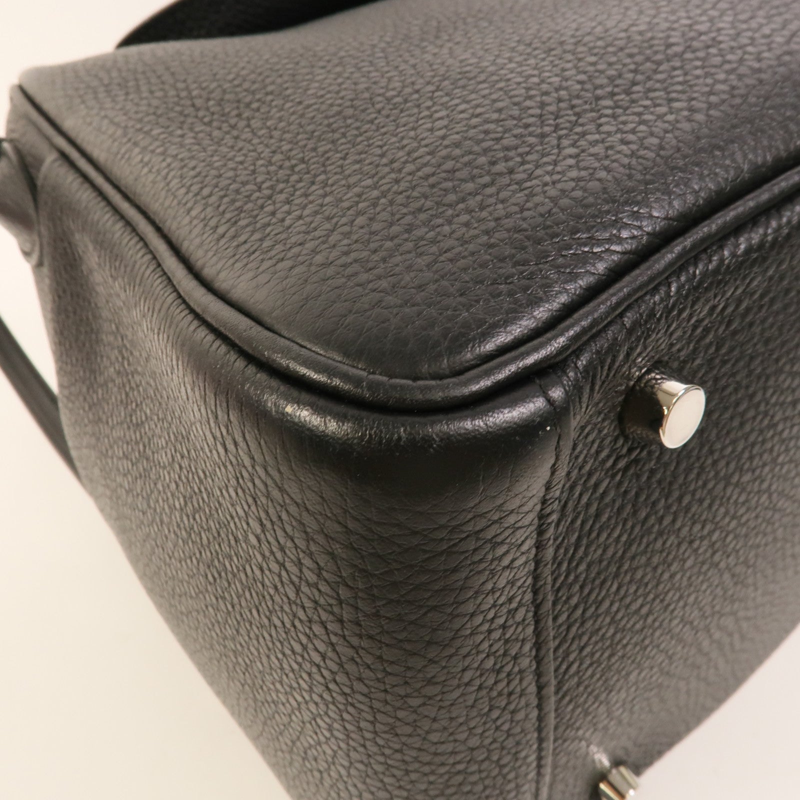 HERMES Clemence皮革Lindy 30手挽肩背兩用袋Noir