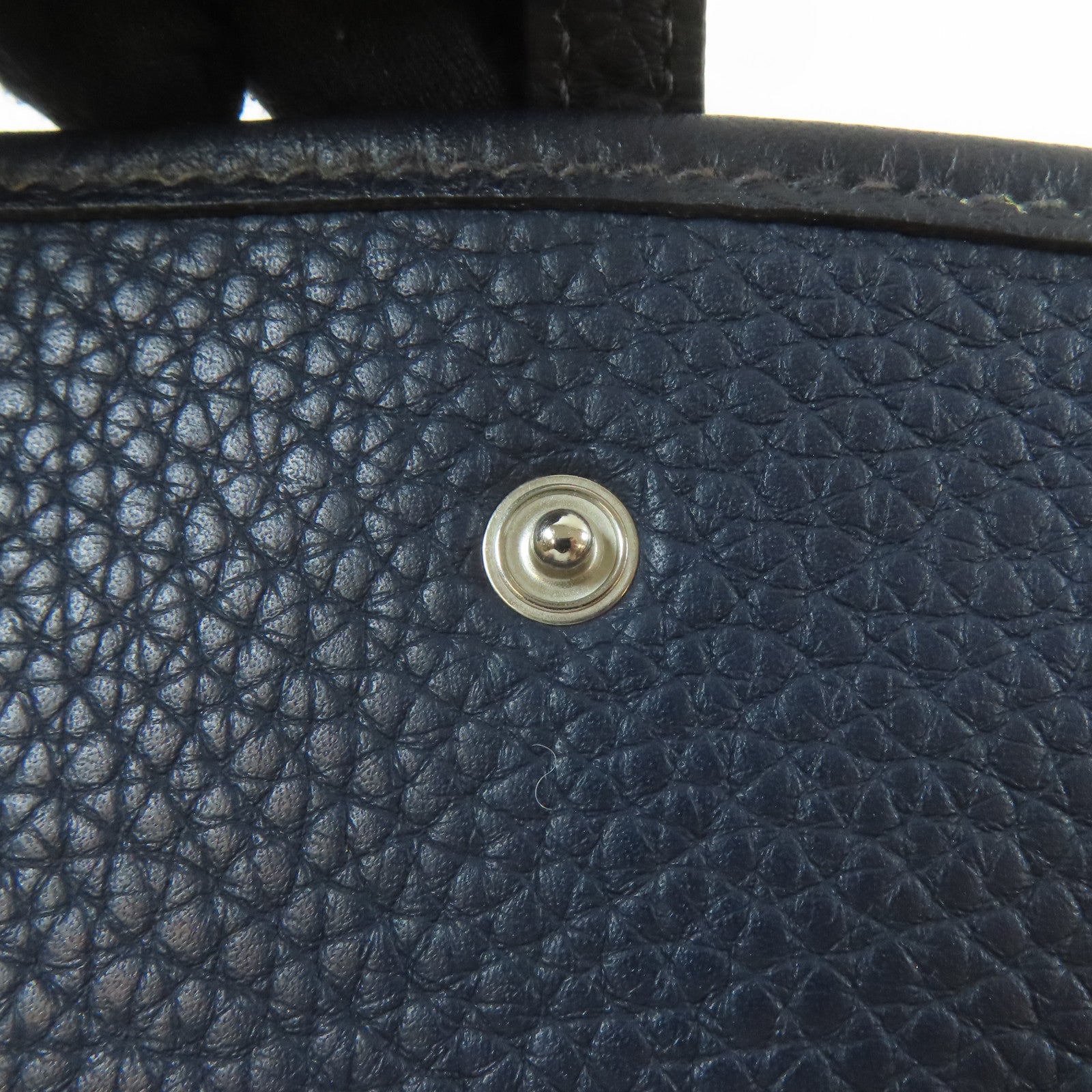 HERMES Clemence皮革Evelyne TPM銀扣肩背袋Bleu Nuit/深夜藍色