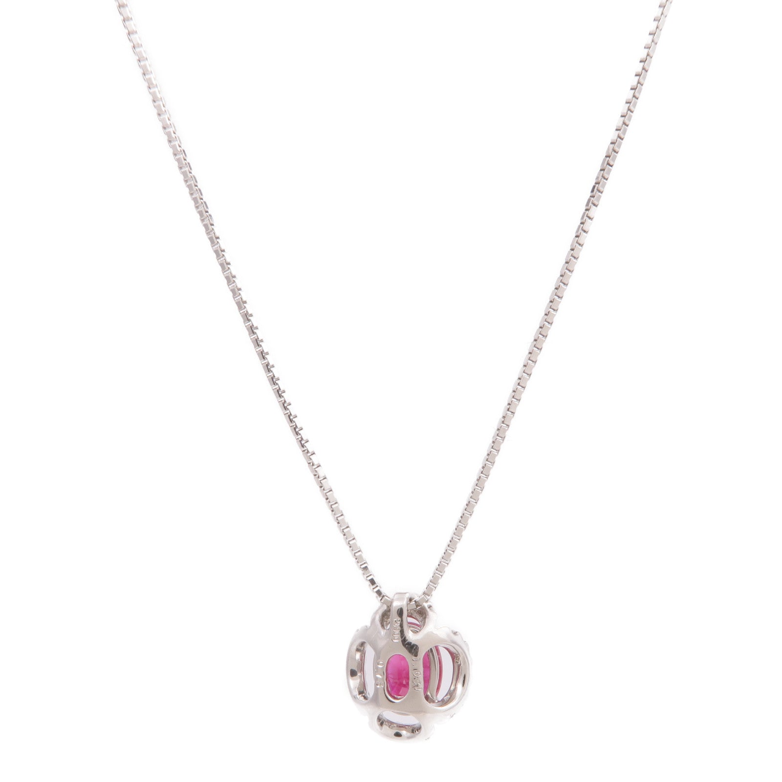 JEWELRY 【激減優惠】PT900/PT850鉑金Ruby Diamond Necklace紅寶石/鑽石項鍊