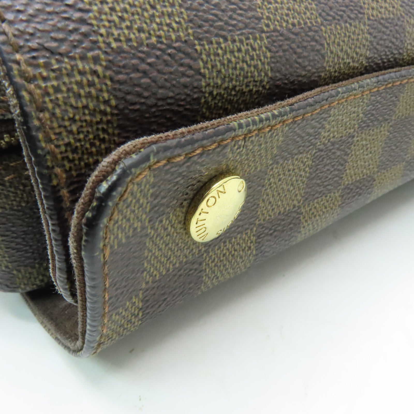 LOUIS VUITTON 【激減優惠】Damier Naviglio金扣肩背袋啡色