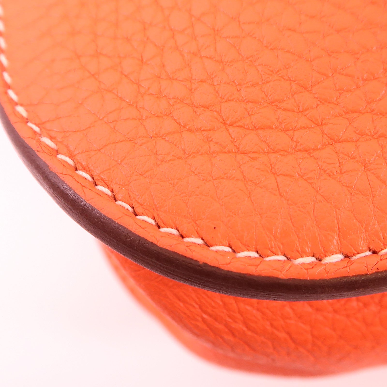 HERMES Clemence皮革Halzan 31銀扣手挽肩背兩用袋Orange Poppy