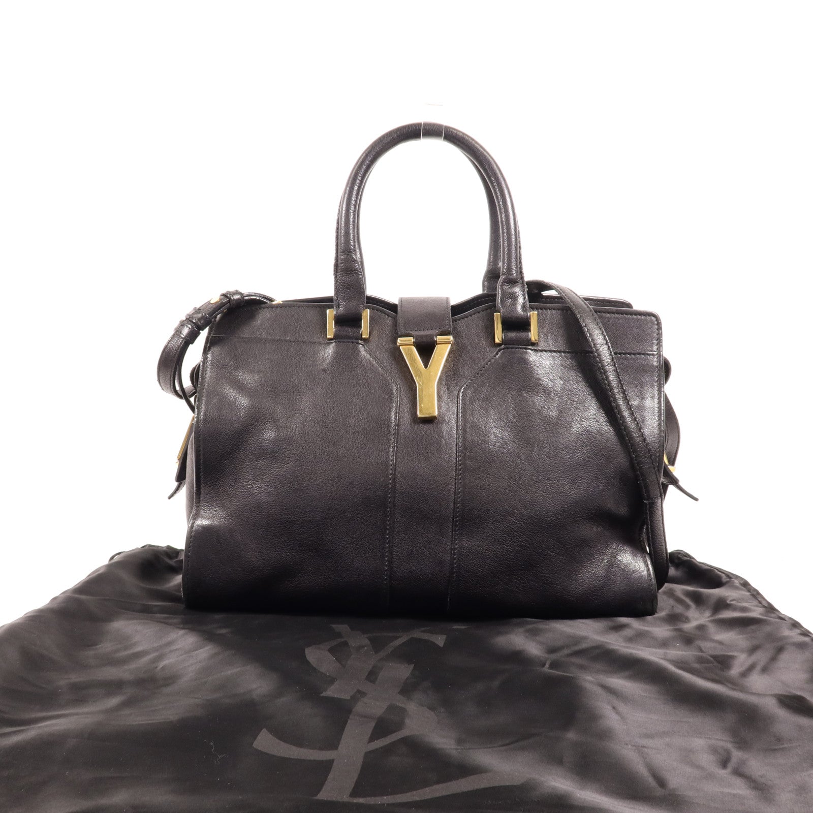 YVES SAINT LAURENT 牛皮皮革Cabas Chyc金扣手挽肩背兩用袋