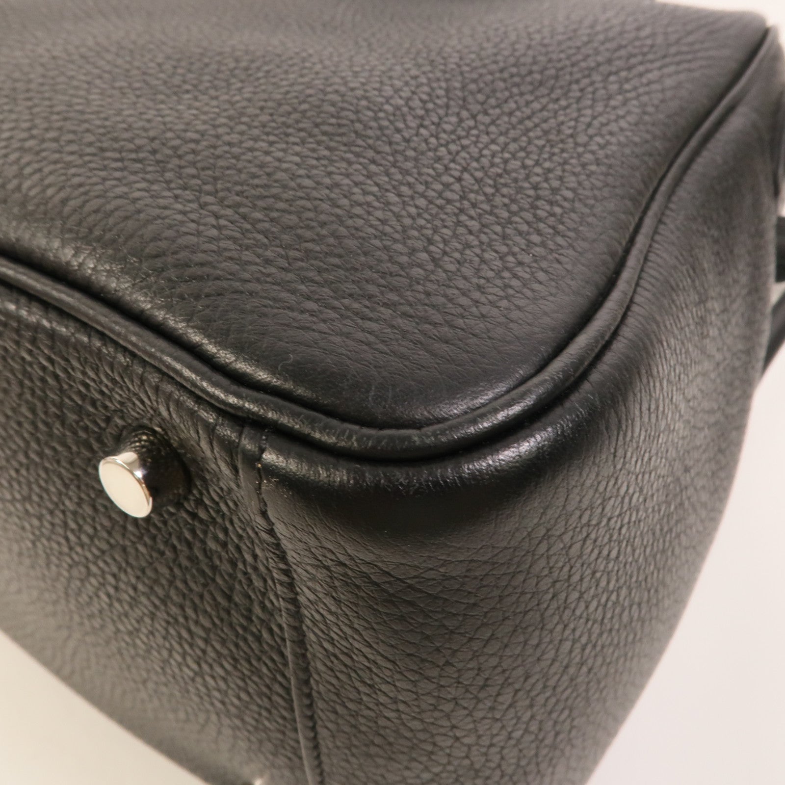 HERMES Clemence皮革Lindy 30手挽肩背兩用袋Noir