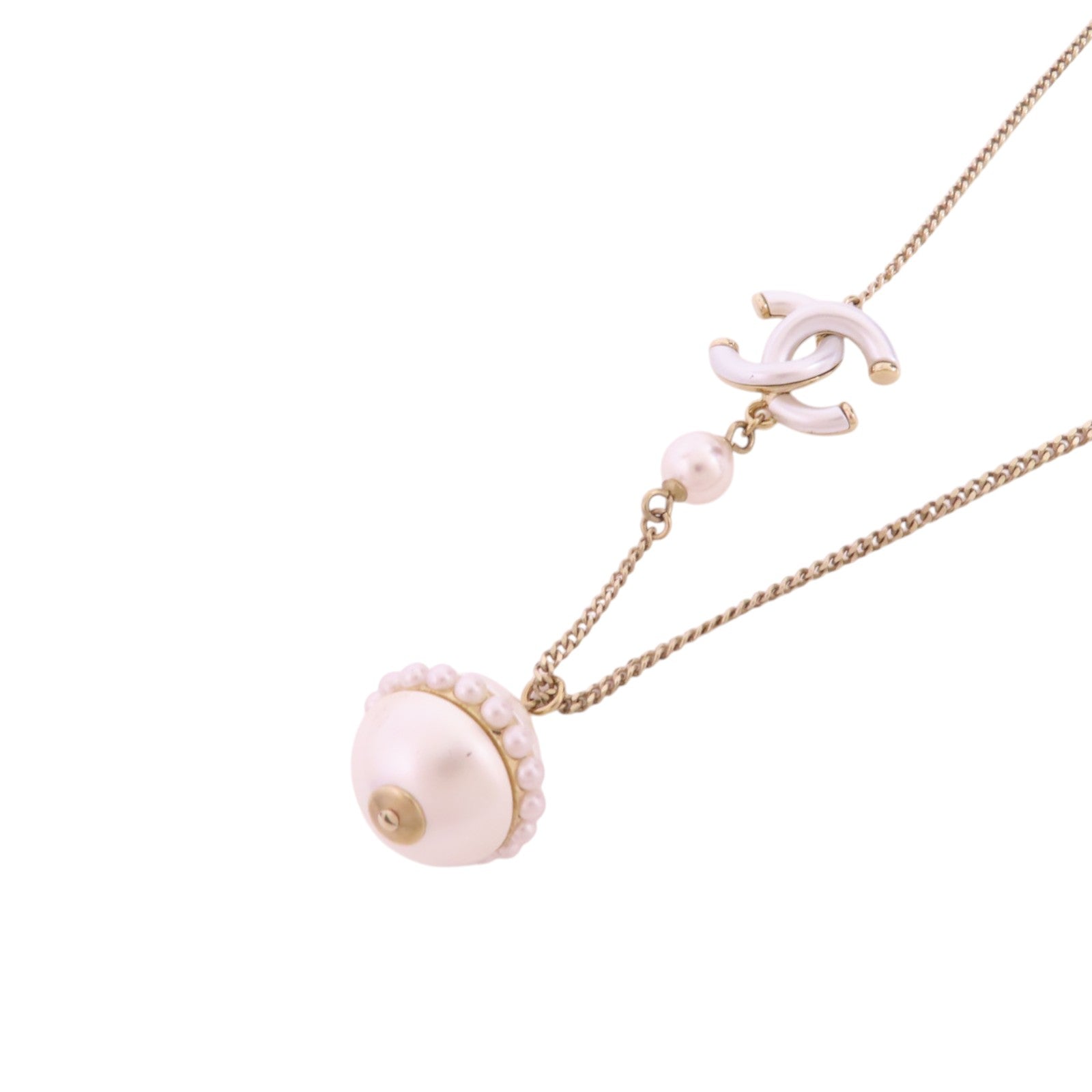 CHANEL 【激減優惠】金屬/仿珍珠Necklace金扣項鏈