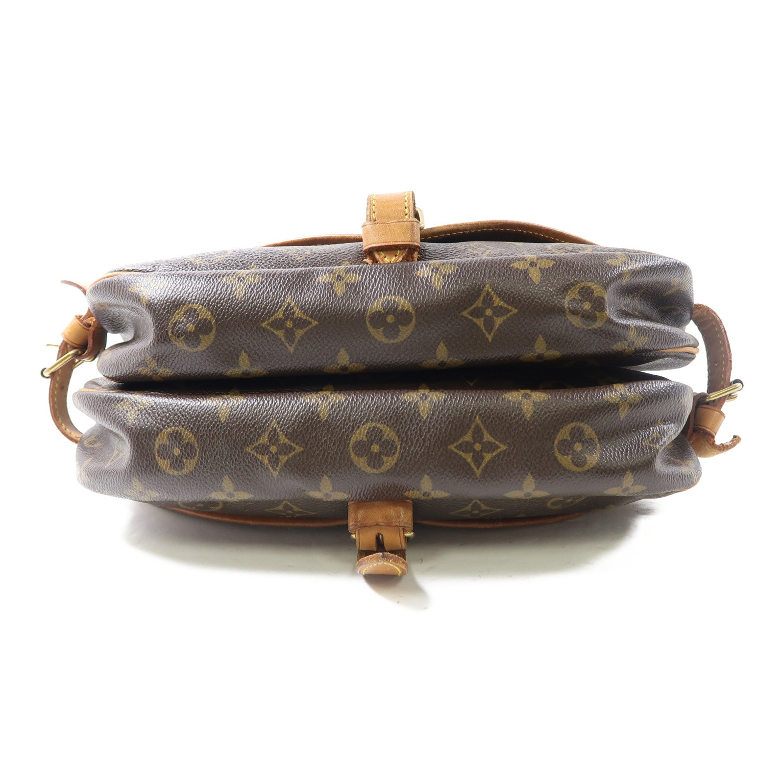 LOUIS VUITTON Monogram Saumur 30金扣肩背袋棕色