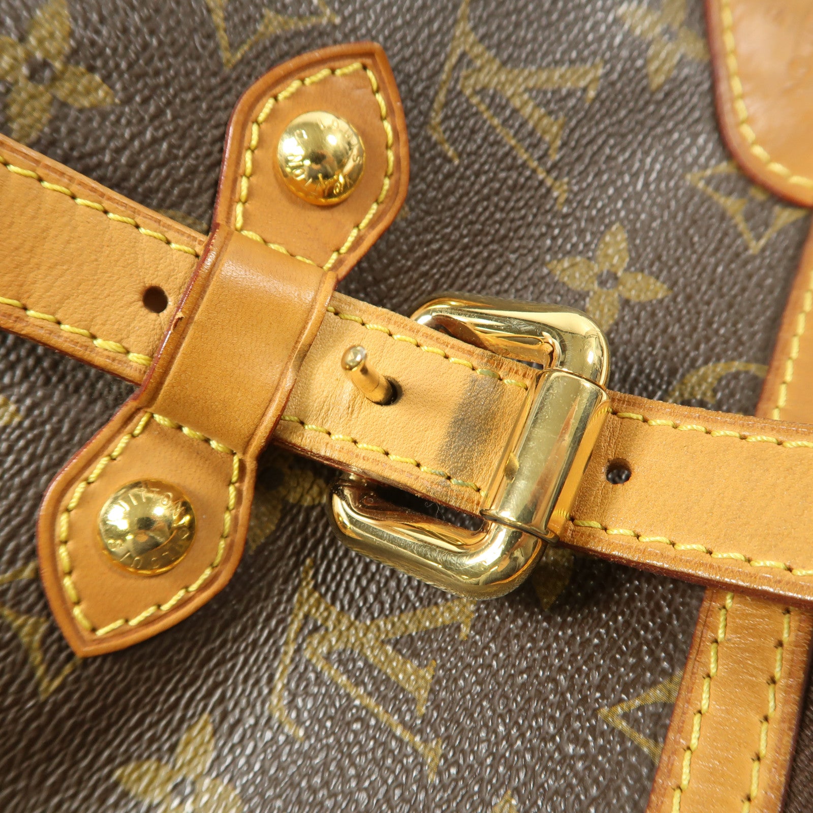LOUIS VUITTON Monogram Palermo GM金扣手挽肩背兩用袋棕色