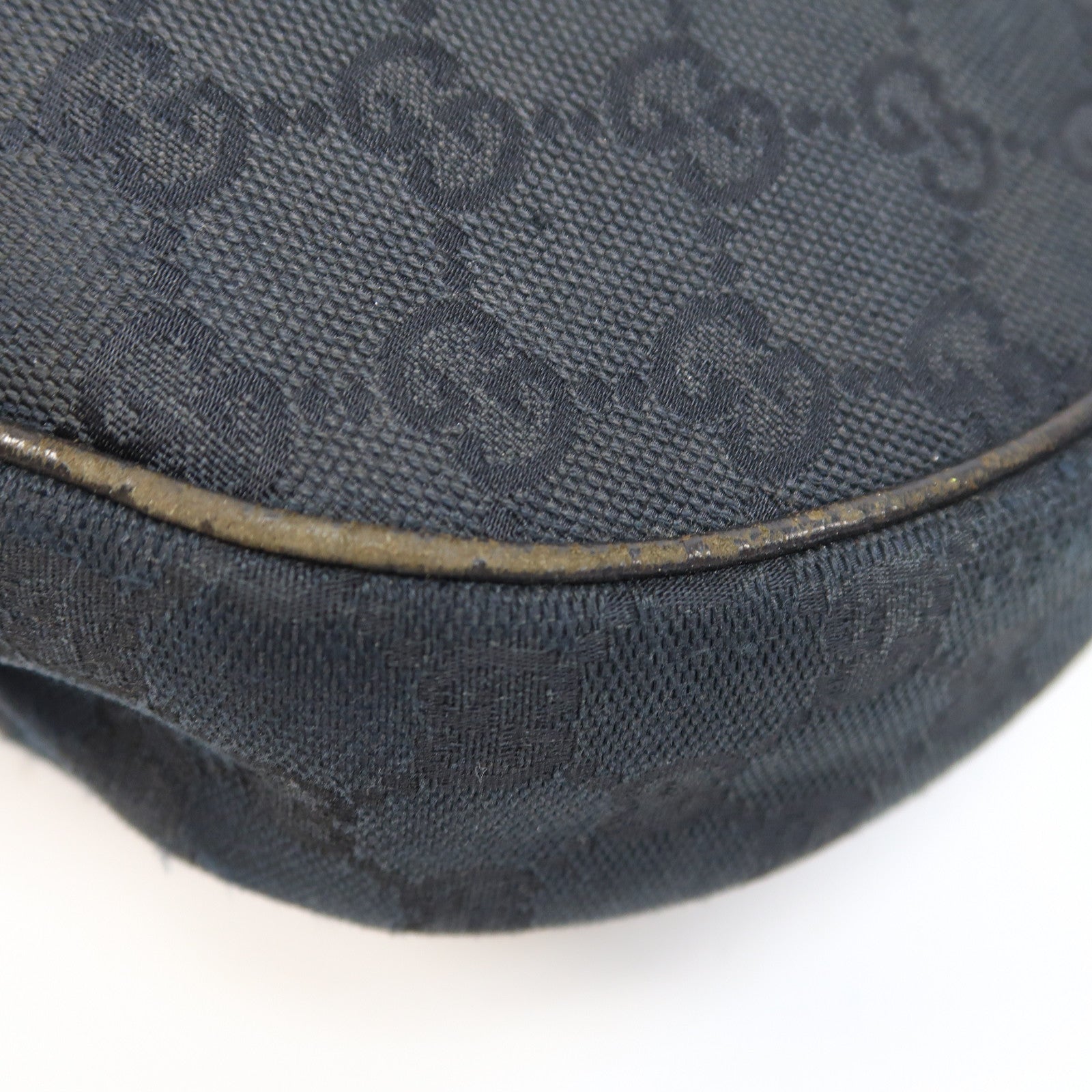 GUCCI 帆布Shoulder Bag銀扣肩背袋黑色
