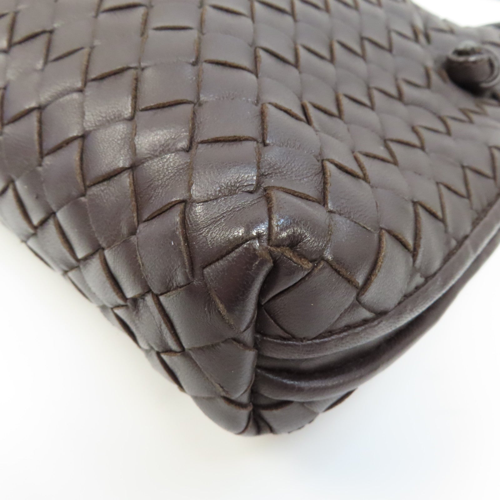 BOTTEGA VENETA 織紋皮革Shoulder Bag肩背袋啡色