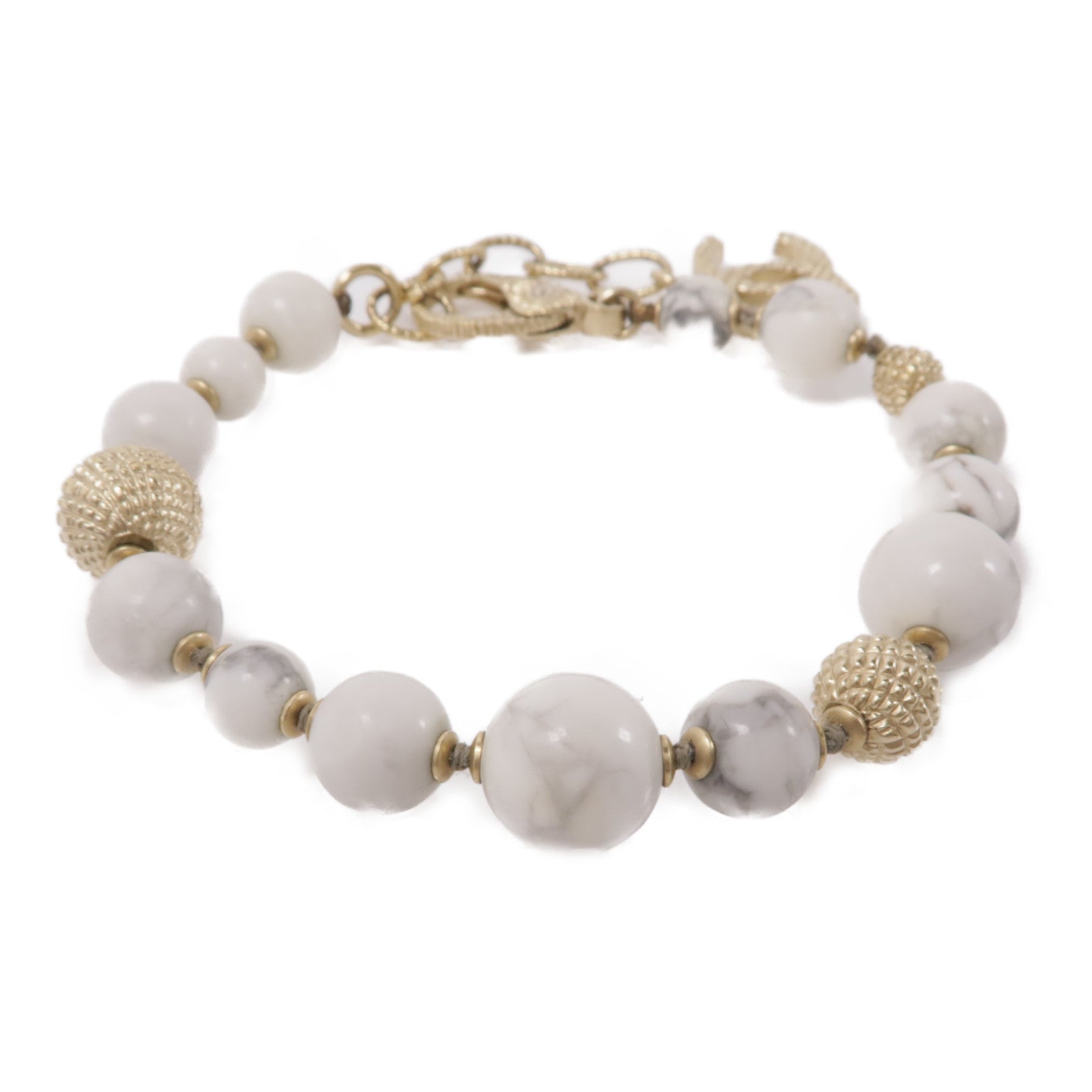 CHANEL PVC/金屬Bracelet手鏈白色/金色