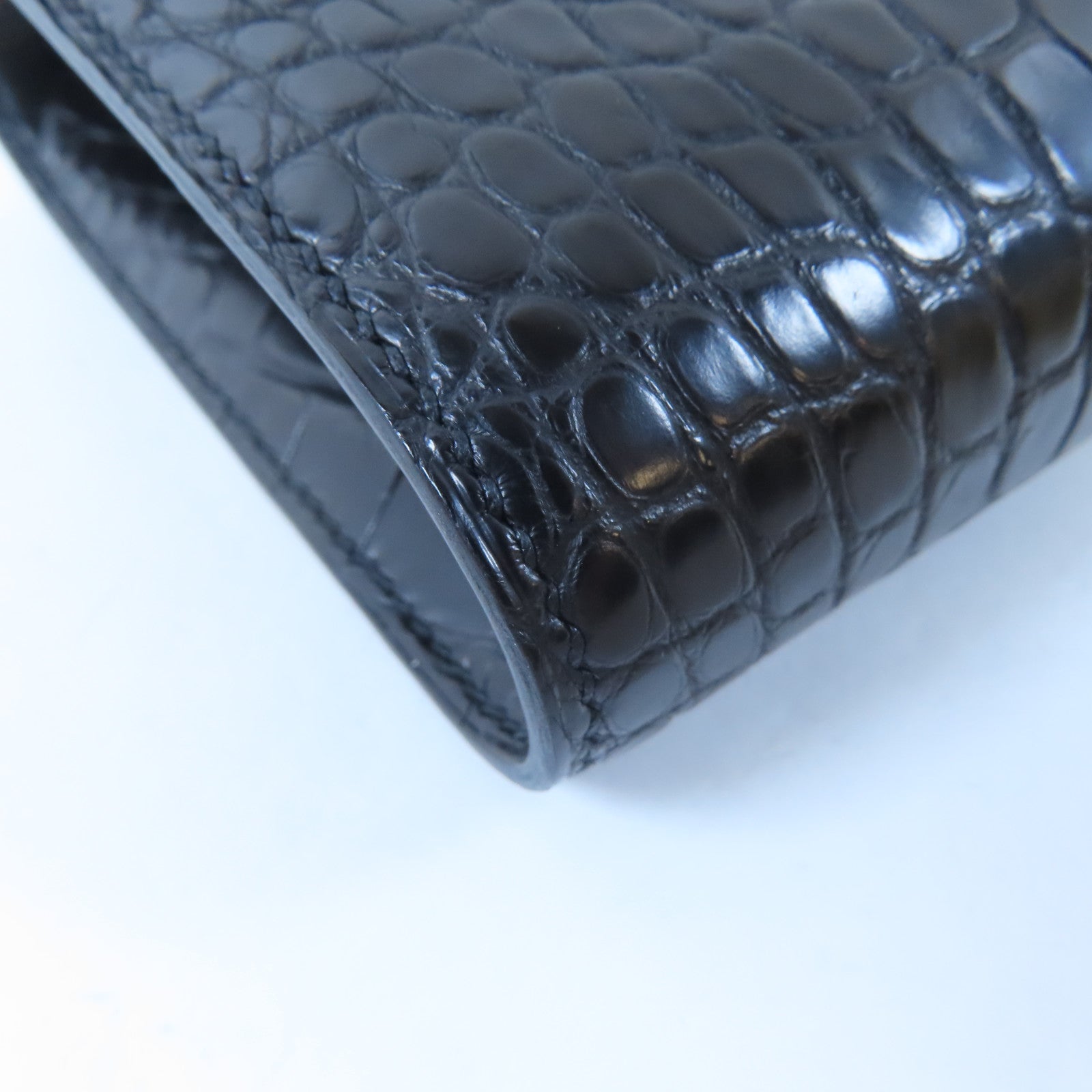 HERMES 【激減優惠】鱷魚皮革Constance To Go銀扣肩背袋黑色